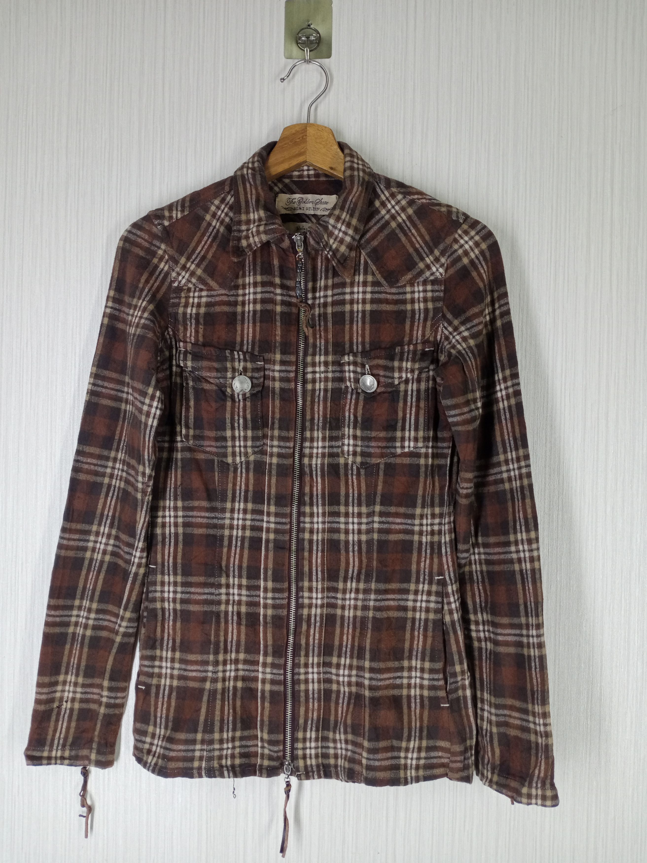Remi Relief Rare Remi Relief Flannel Zipper Jacket Size US S / EU 44-46 / 1 - 1 Thumbnail