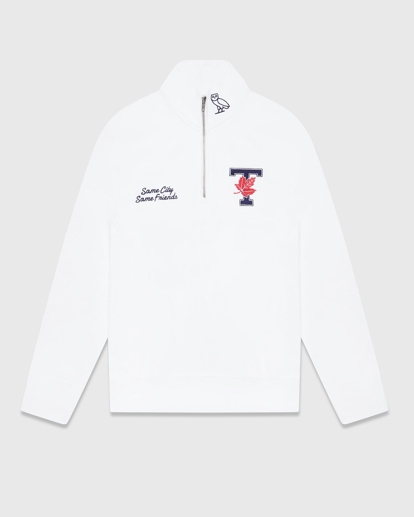 Drake OVO X UofT QUARTER ZIP SWEATSHIRT - White Size US L / EU 52-54 / 3 - 6 Thumbnail