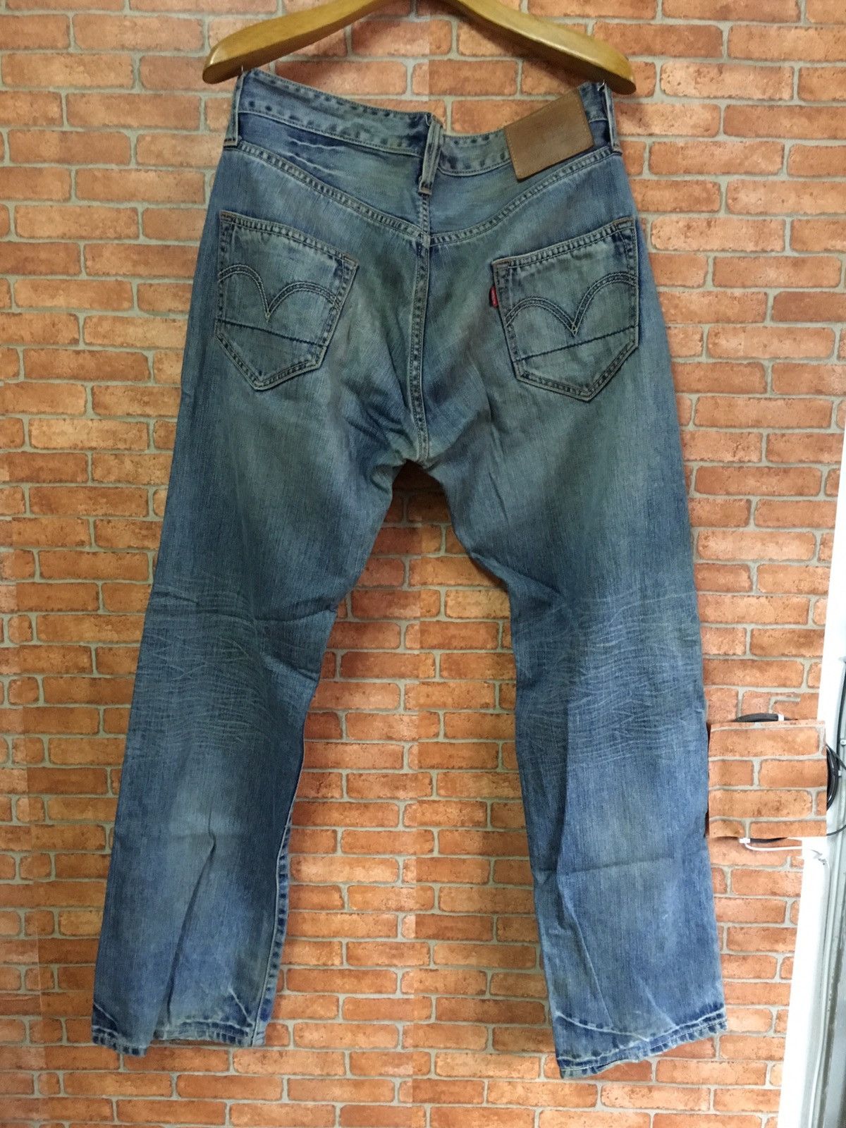 Vintage Levis Relax Straight Stripe Green Button