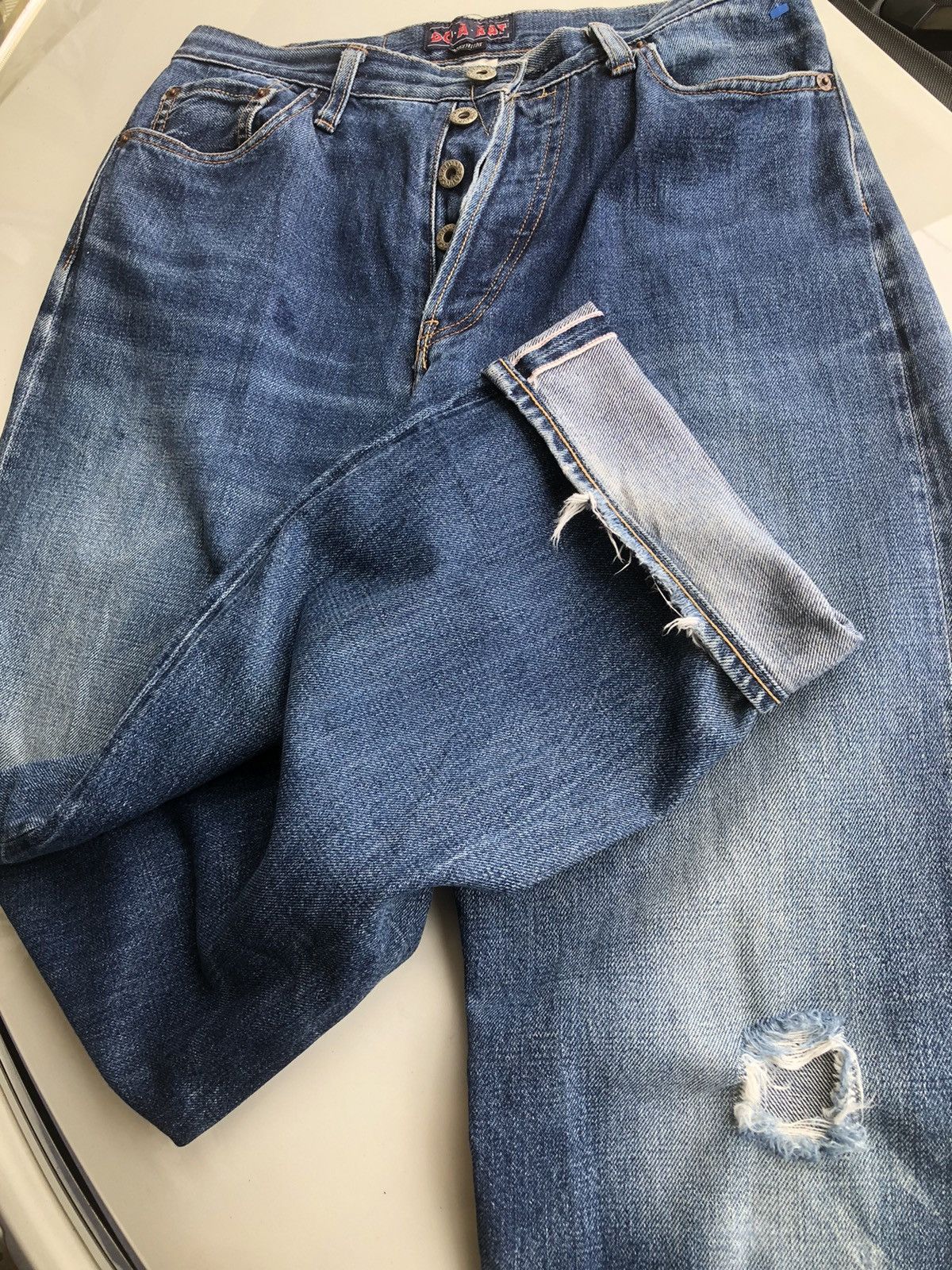 Japanese Brand Rare🔥Vtg Japanese Doarat Selvedge Distressed Jeans Size US 28 / EU 44 - 3 Thumbnail