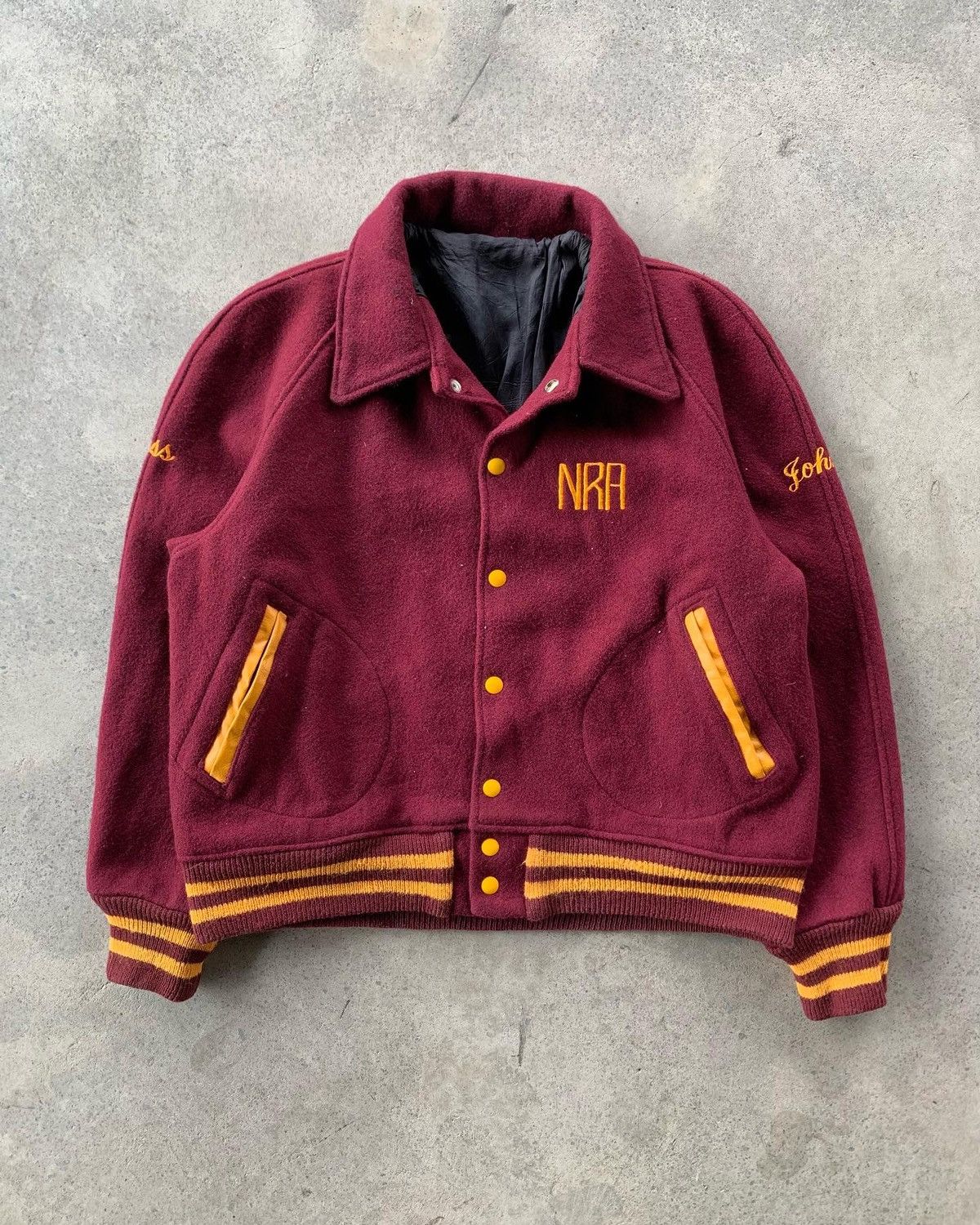 Delong × Varsity Jacket × Vintage Vtg Varsity Burgundy Jacket | Grailed