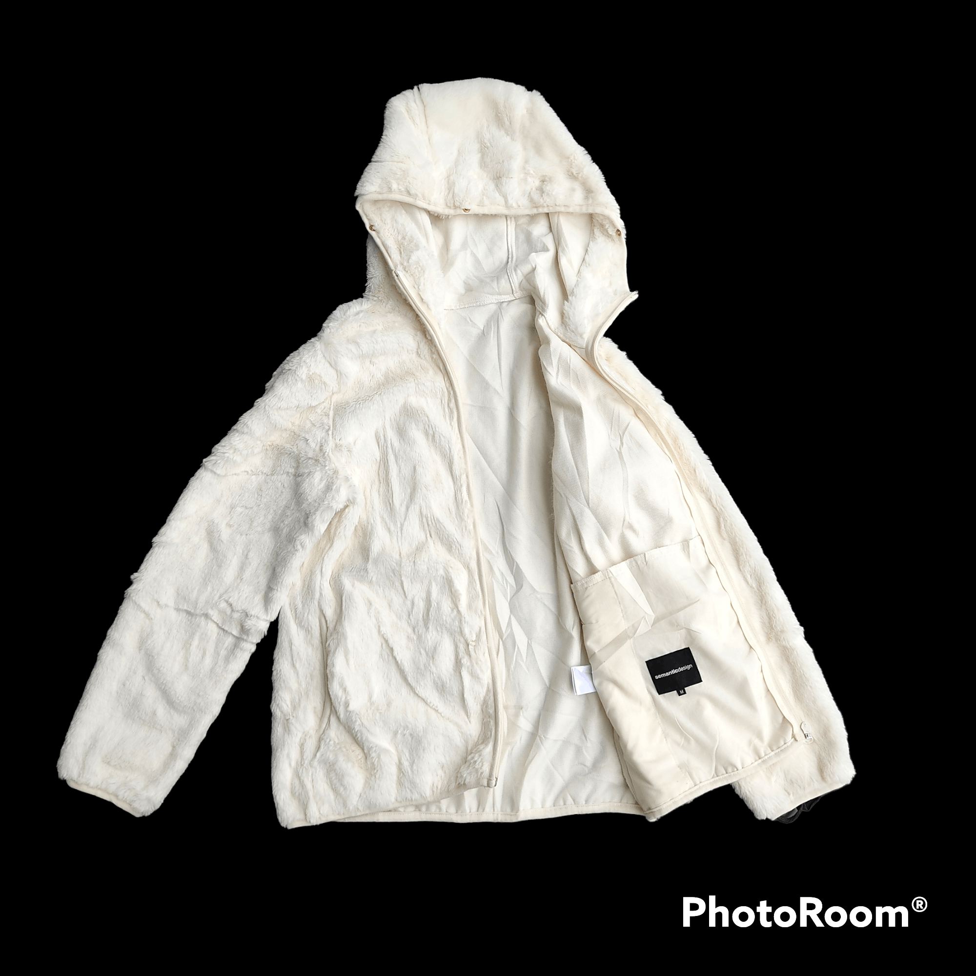 Beauty Beast SEMANTIC DESIGN Snow White Faux Fur Hoodie Jacket Size M / US 6-8 / IT 42-44 - 2 Thumbnail