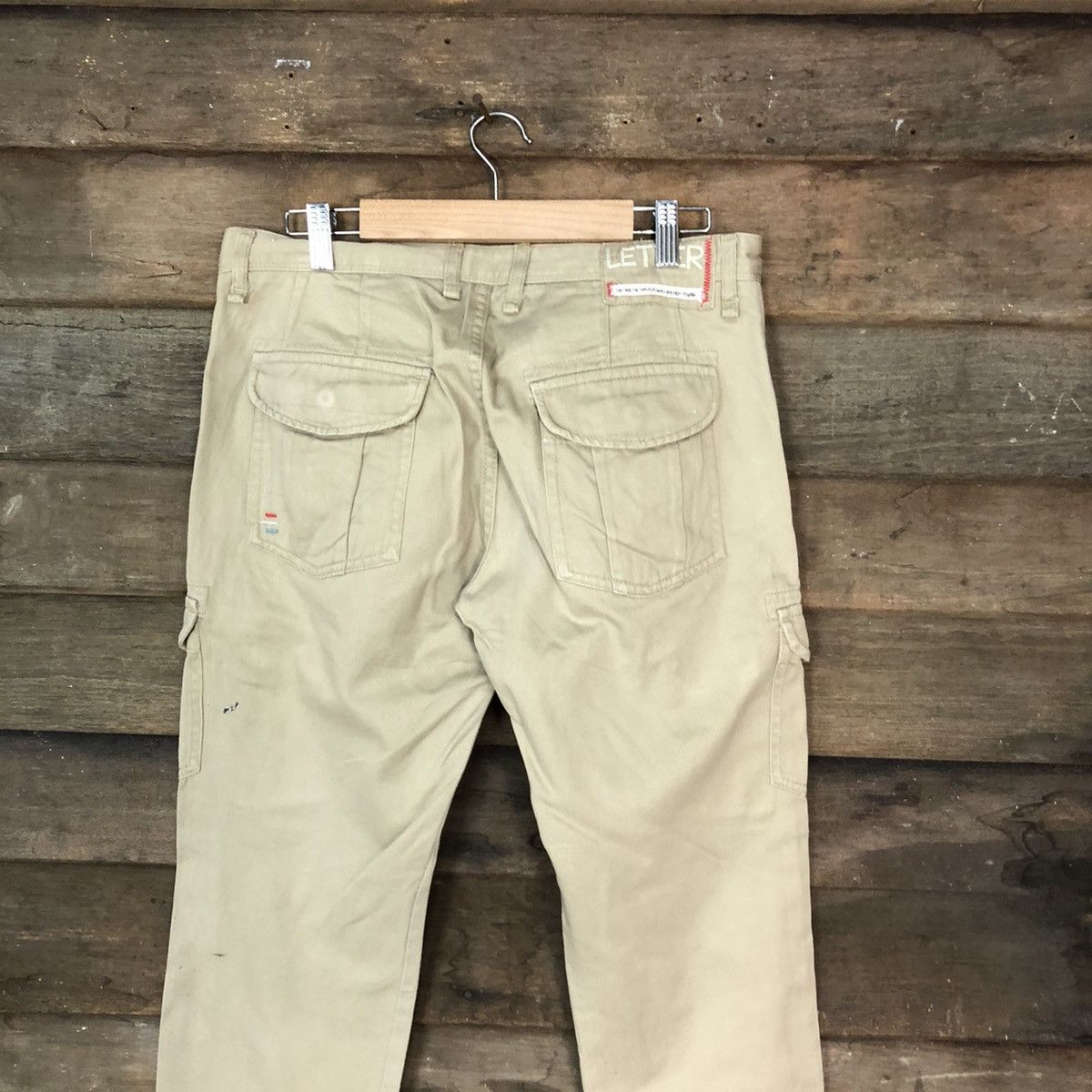 Japanese Brand Letters Brown multipocket tactical Cargo Pants #4466 Size US 31 - 12 Thumbnail