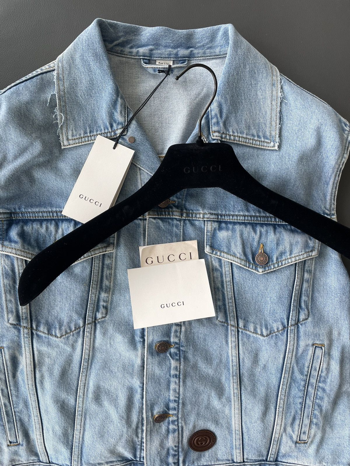 Gucci Rare Limited Brand New Super Runway Distressed Denim Vest Size US XL / EU 56 / 4 - 22 Thumbnail