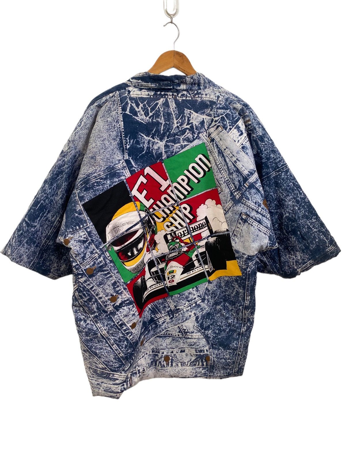 Vintage Hanten kimono Grand Prix Formula one overprint