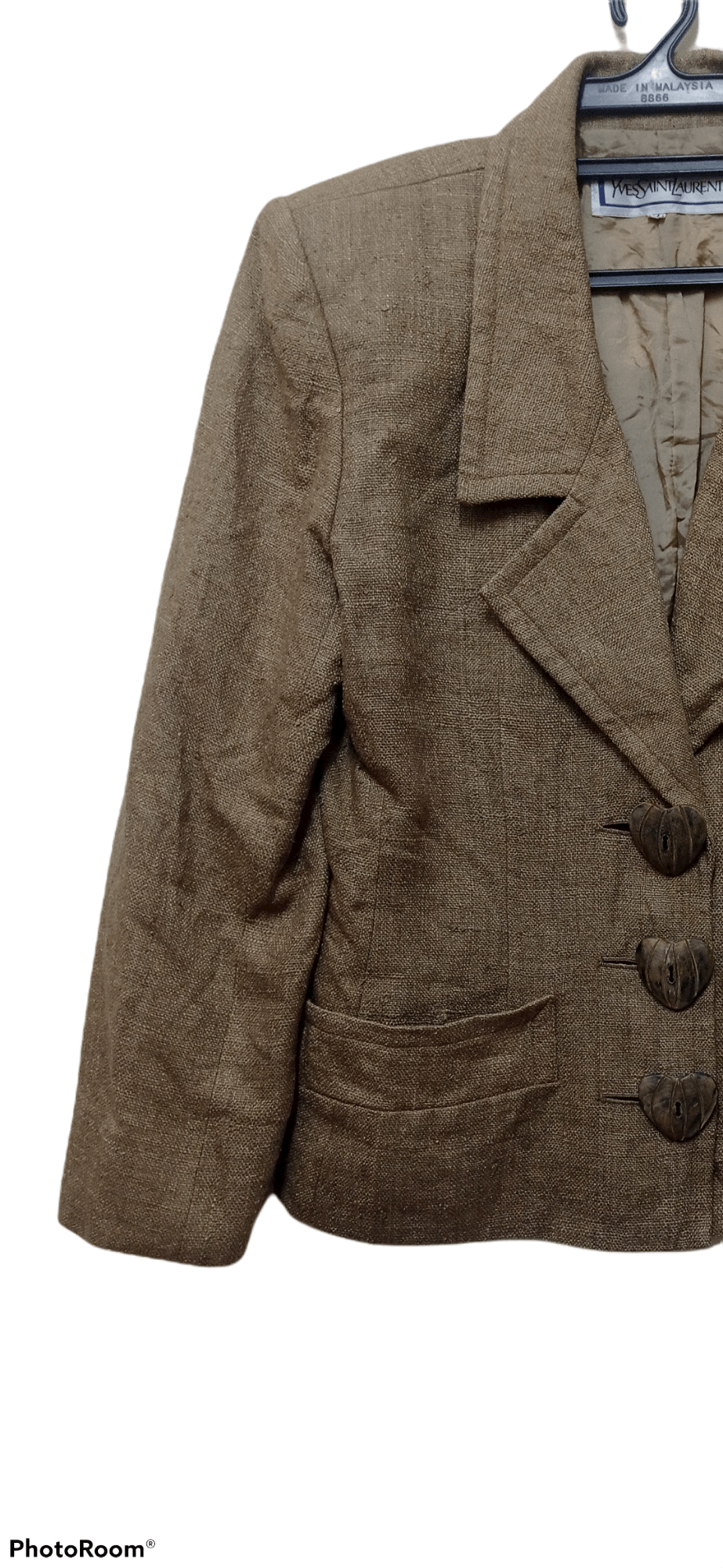 Vintage × Yves Saint Laurent Vtg Yves Saint Laurent Silk Blazer Jacket with love buttons Size M / US 6-8 / IT 42-44 - 5 Thumbnail