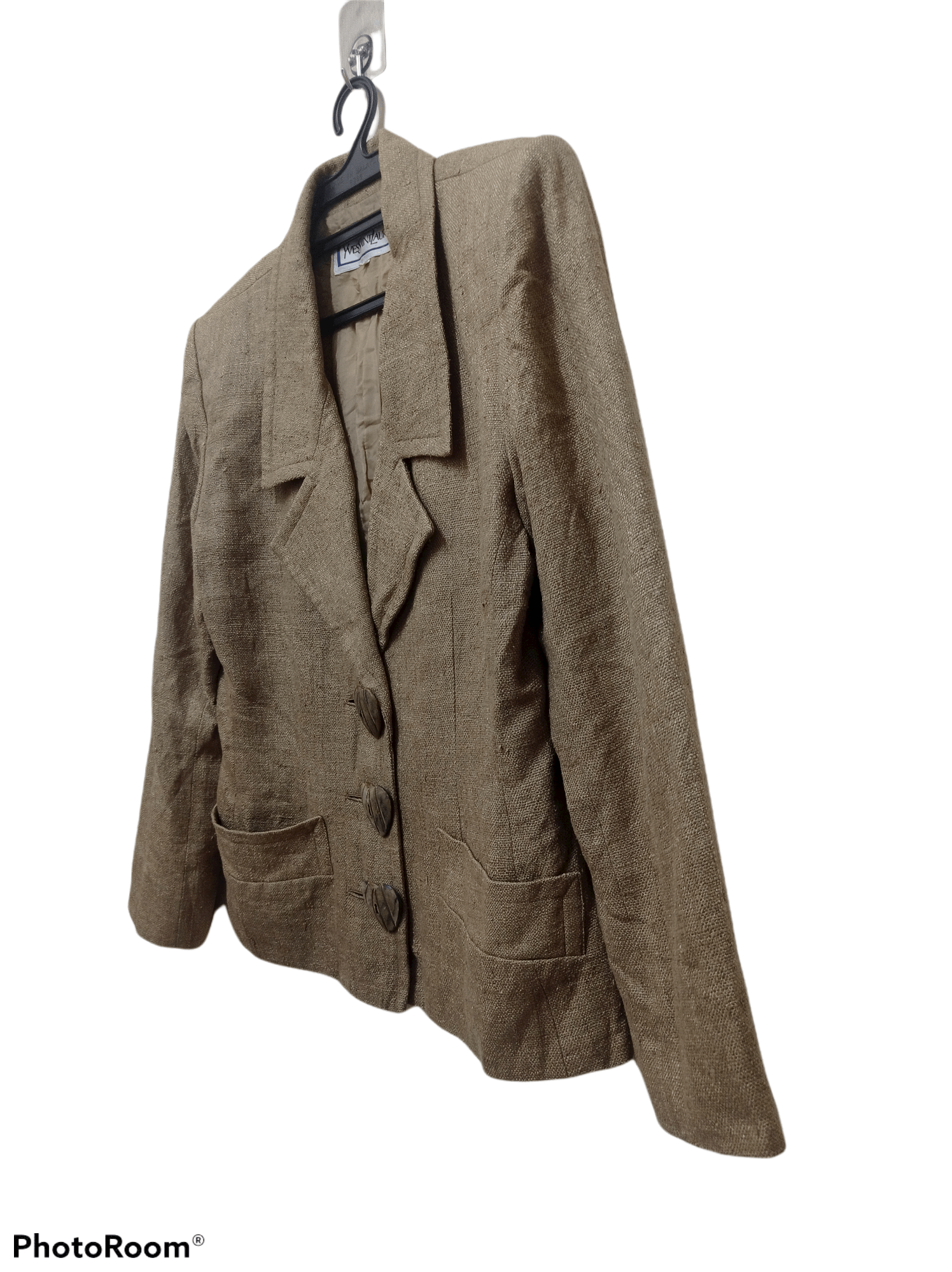 Vintage × Yves Saint Laurent Vtg Yves Saint Laurent Silk Blazer Jacket with love buttons Size M / US 6-8 / IT 42-44 - 2 Thumbnail