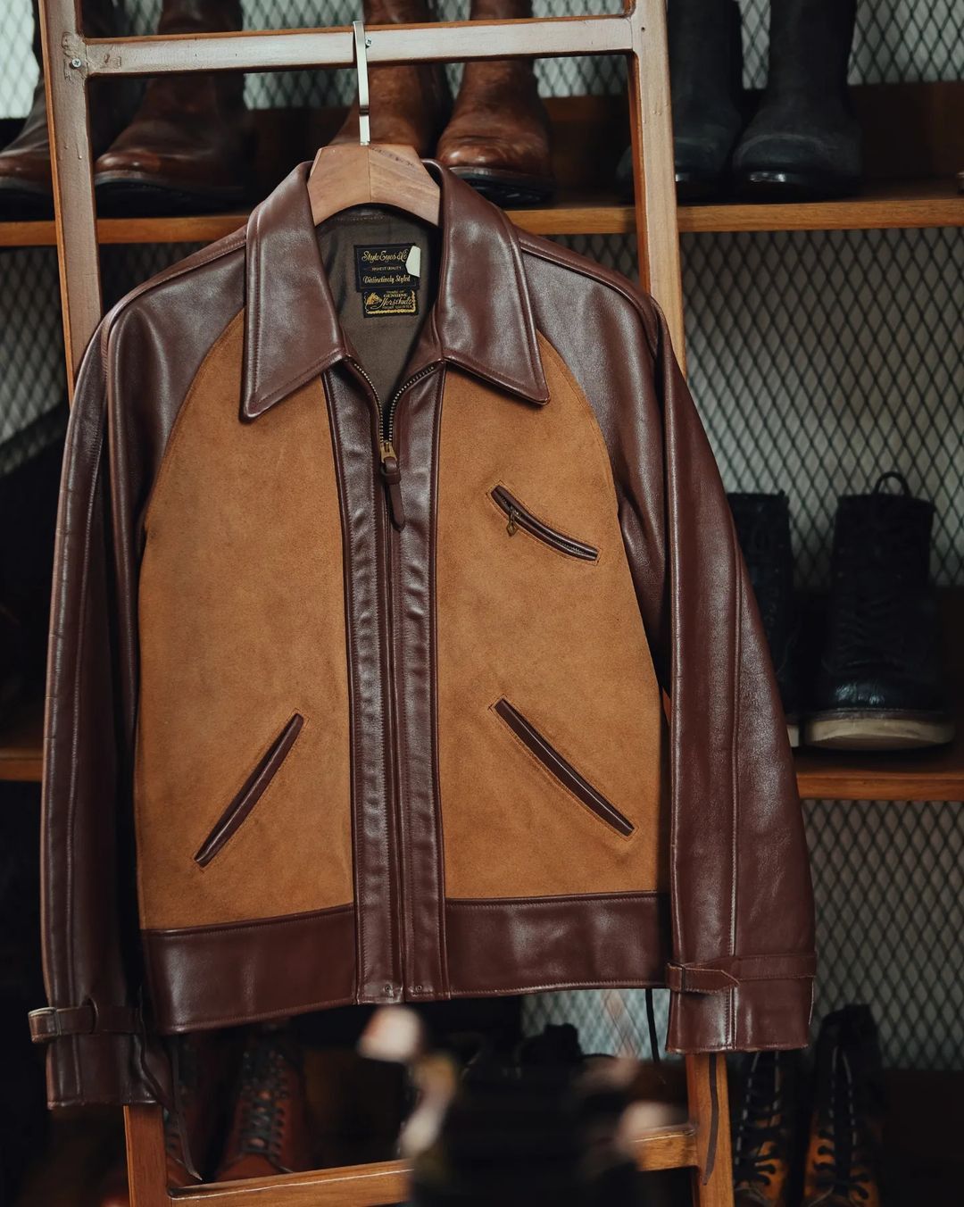 Manteau Cuir BAJRA Marron - Taille L - Fabriqué Au Japon - Occasion Bon état