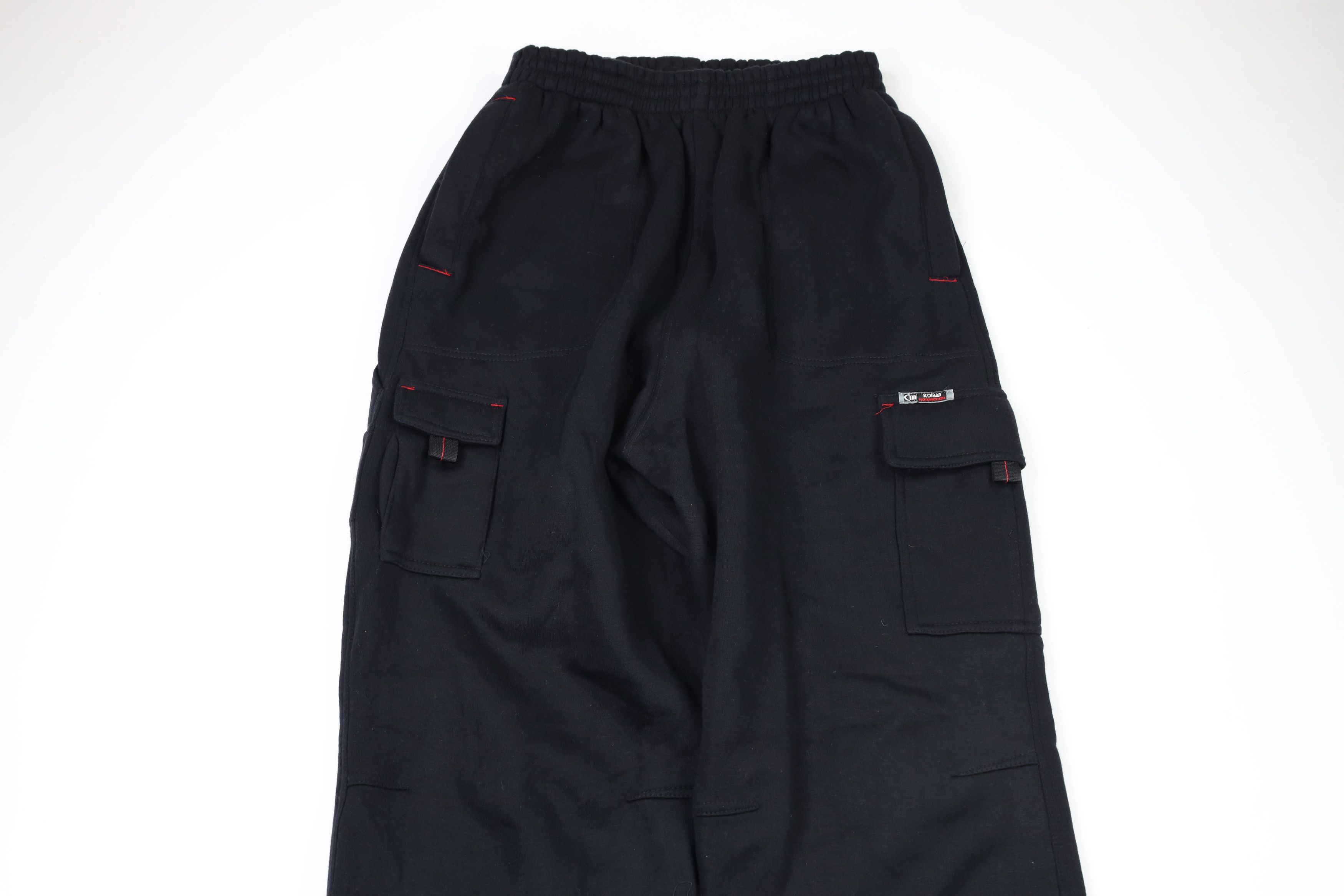 Vintage NOS Vintage 90s Streetwear Cargo Sweatpants Joggers Black Size US 40 / EU 56 - 2 Thumbnail