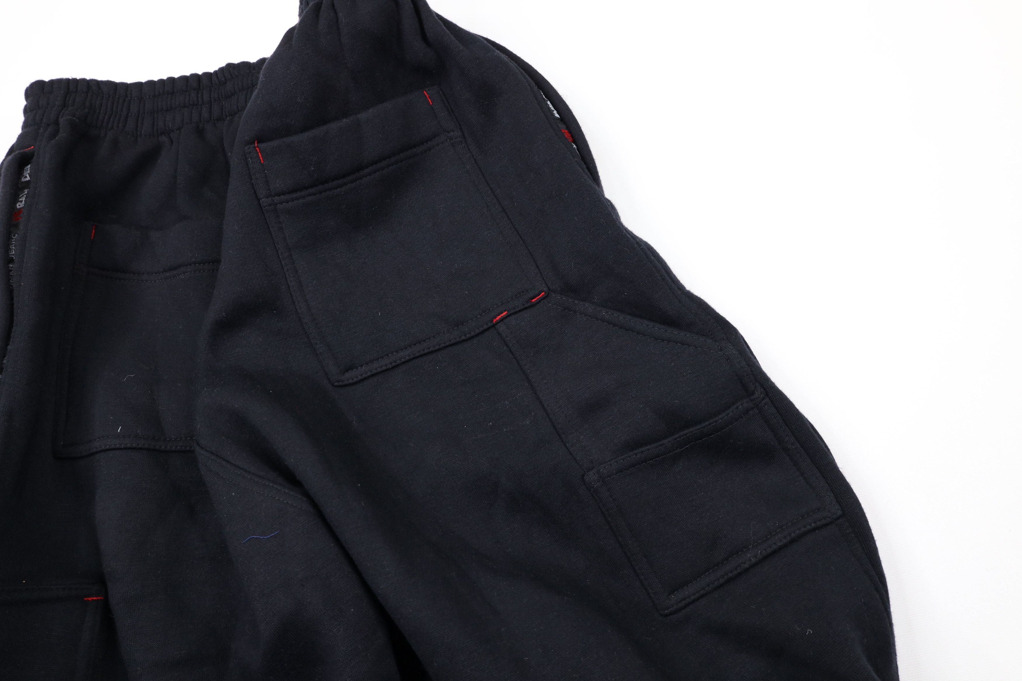 Vintage NOS Vintage 90s Streetwear Cargo Sweatpants Joggers Black Size US 40 / EU 56 - 7 Thumbnail