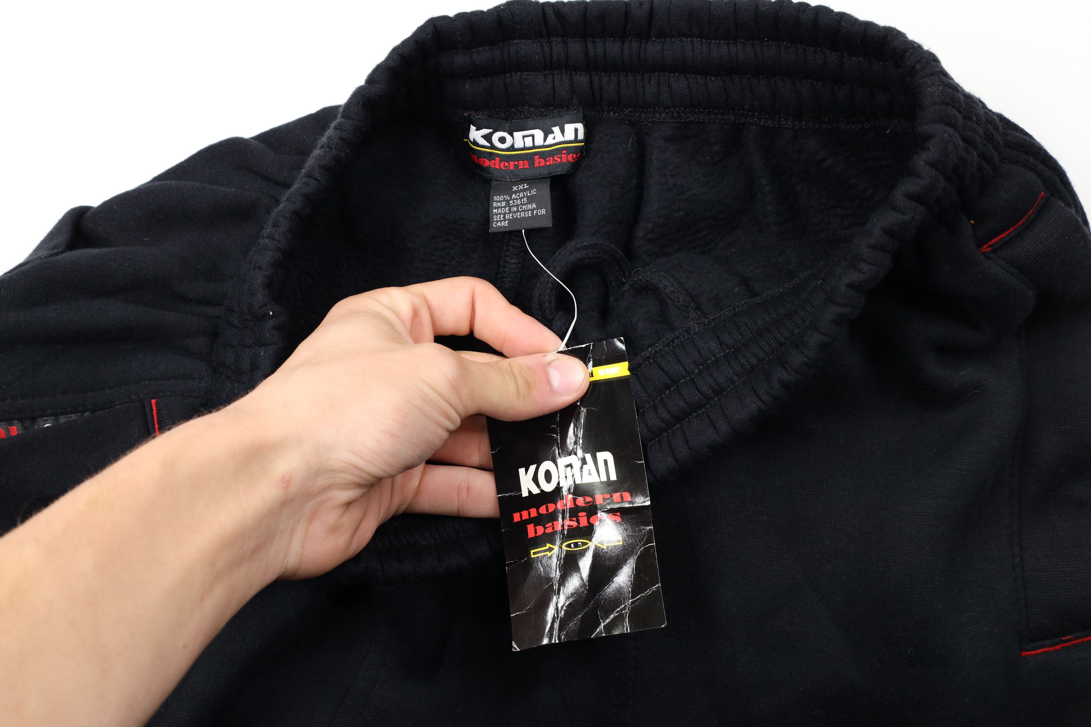 Vintage NOS Vintage 90s Streetwear Cargo Sweatpants Joggers Black Size US 40 / EU 56 - 6 Thumbnail
