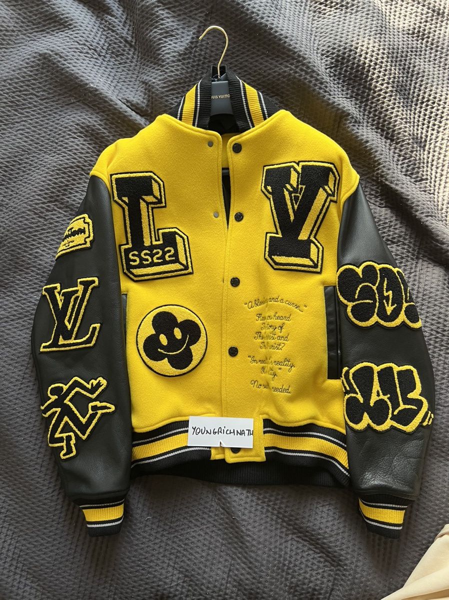 Louis Vuitton SS22 Louis Vuitton Leather Embroidered Varsity Jacket Size US M / EU 48-50 / 2 - 1 Thumbnail