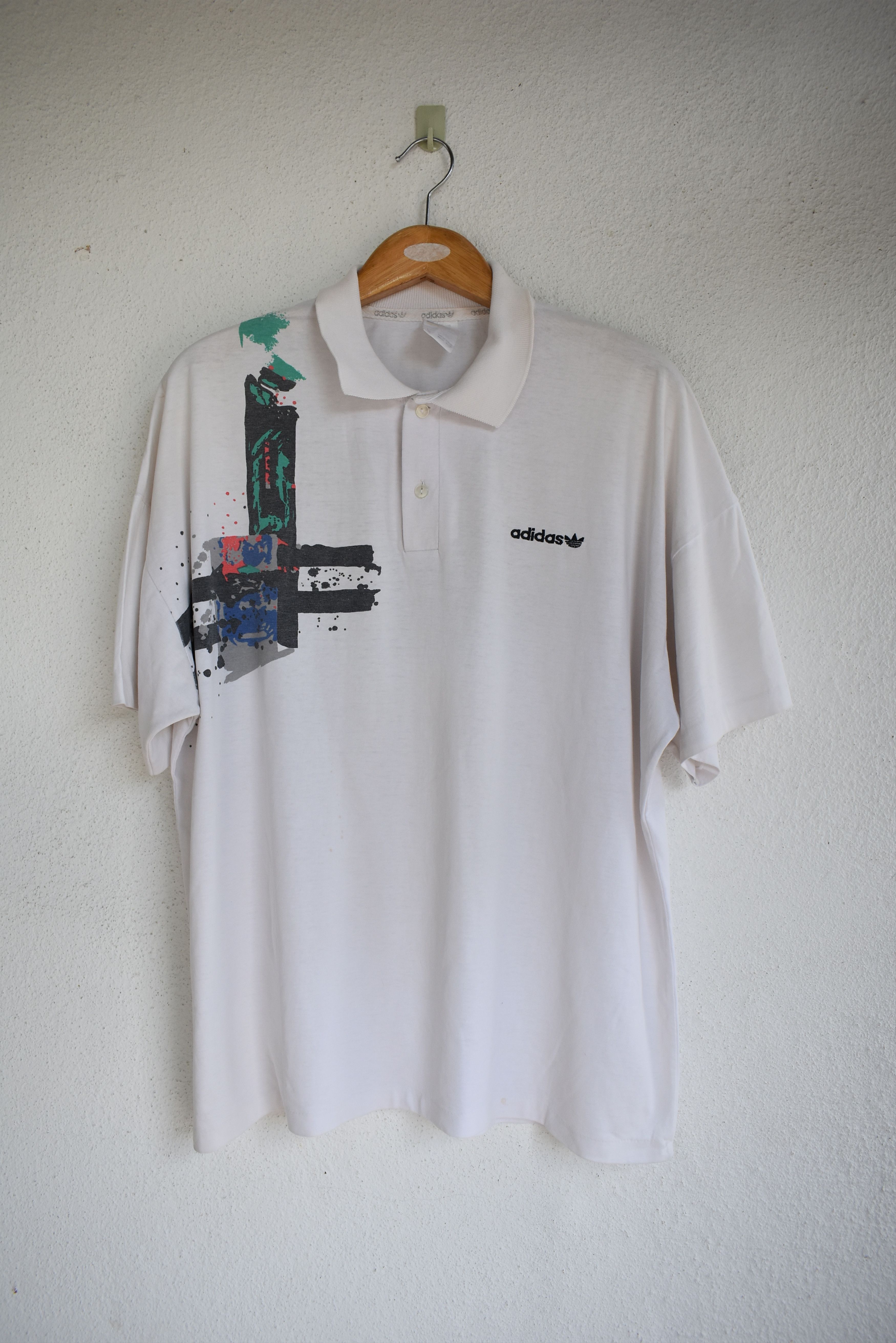 Adidas × Vintage Vintage Adidas Polo Shirt Striped 90s Retro Tee Size US XL / EU 56 / 4 - 1 Thumbnail
