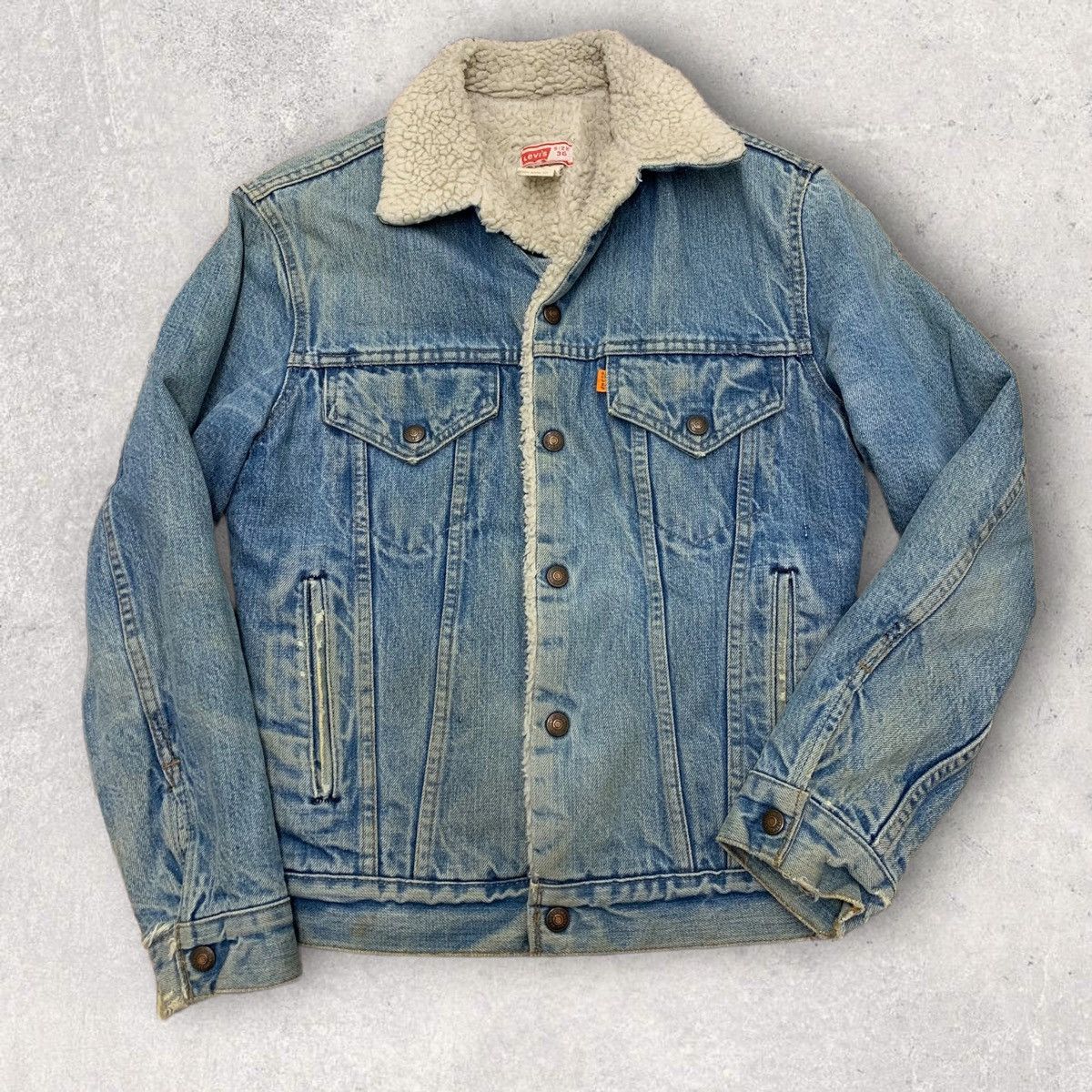 Levi's × Vintage Vintage Levi’s Orange Tab sherpa lined denim jacket Size US S / EU 44-46 / 1 - 1 Thumbnail