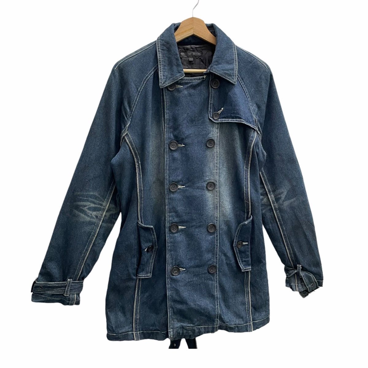 Hysteric Glamour × In The Attic × Japanese Brand 💥Japan In The Attic Denim Double Breast Jacket Parka Size L / US 10 / IT 46 - 2 Thumbnail