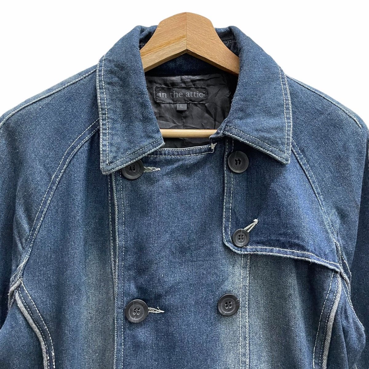 Hysteric Glamour × In The Attic × Japanese Brand 💥Japan In The Attic Denim Double Breast Jacket Parka Size L / US 10 / IT 46 - 4 Thumbnail