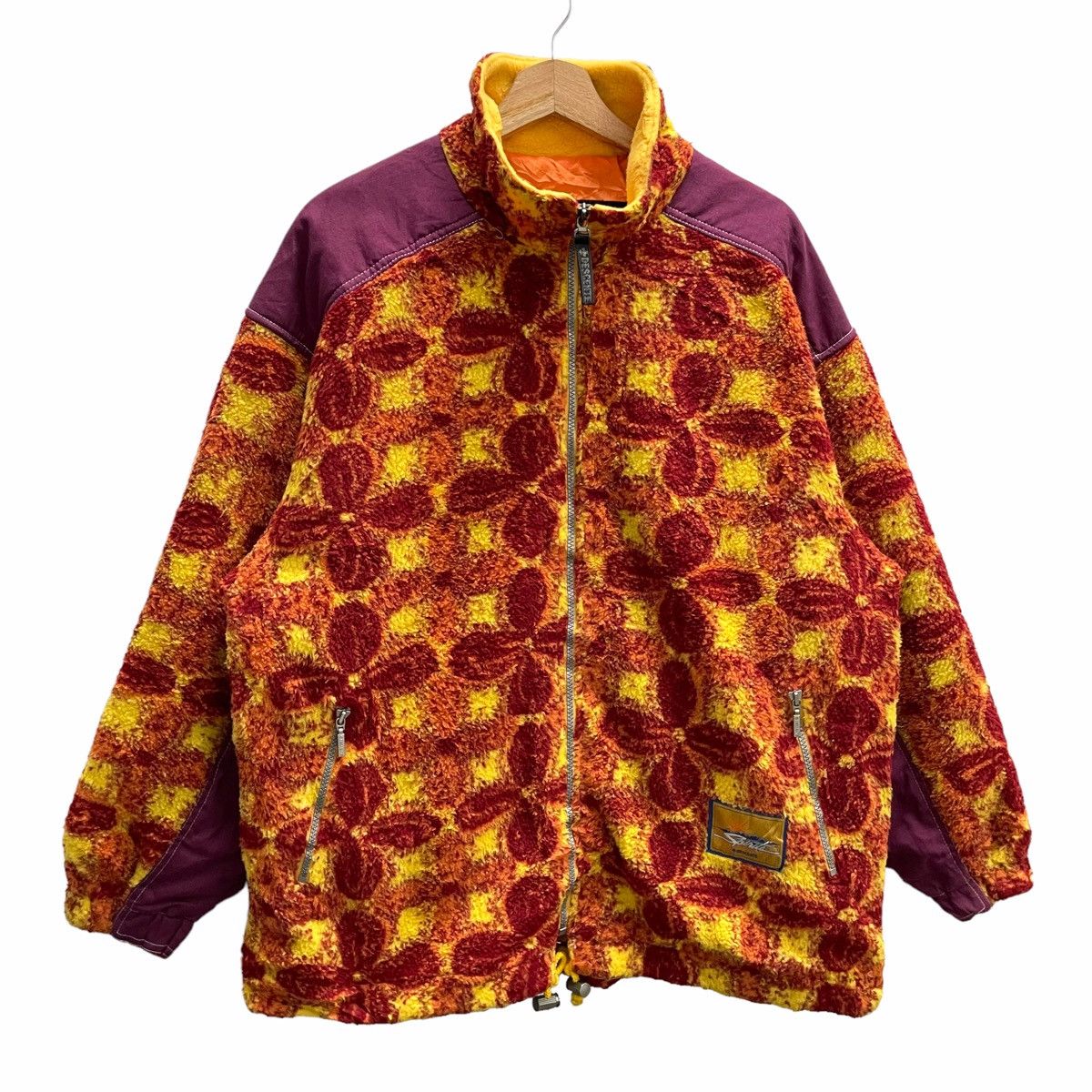 Descente × Vintage 💥 90s Descente Full Design Fullzip Fleece Jacket Size US L / EU 52-54 / 3 - 3 Thumbnail