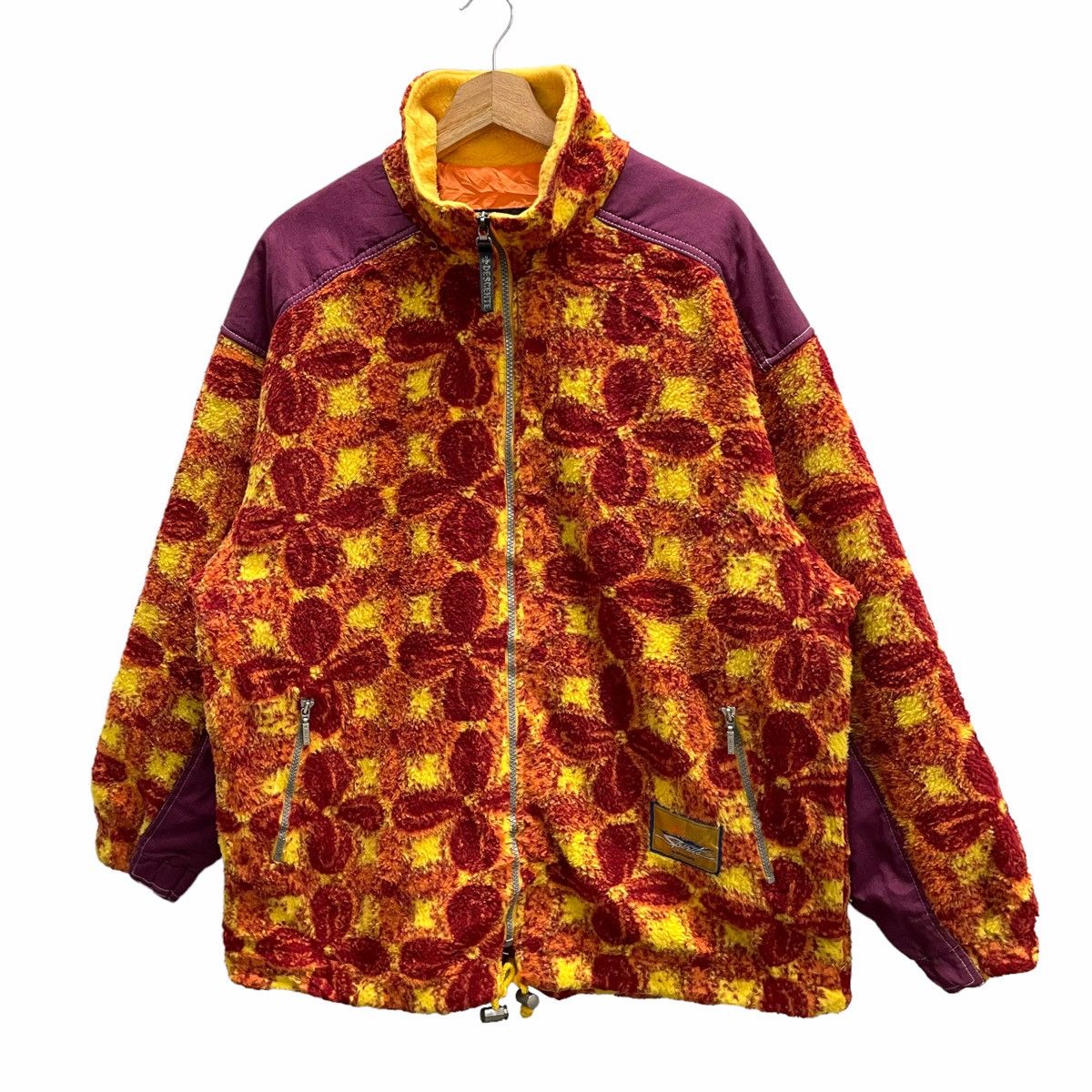 Descente × Vintage 💥 90s Descente Full Design Fullzip Fleece Jacket Size US L / EU 52-54 / 3 - 4 Thumbnail