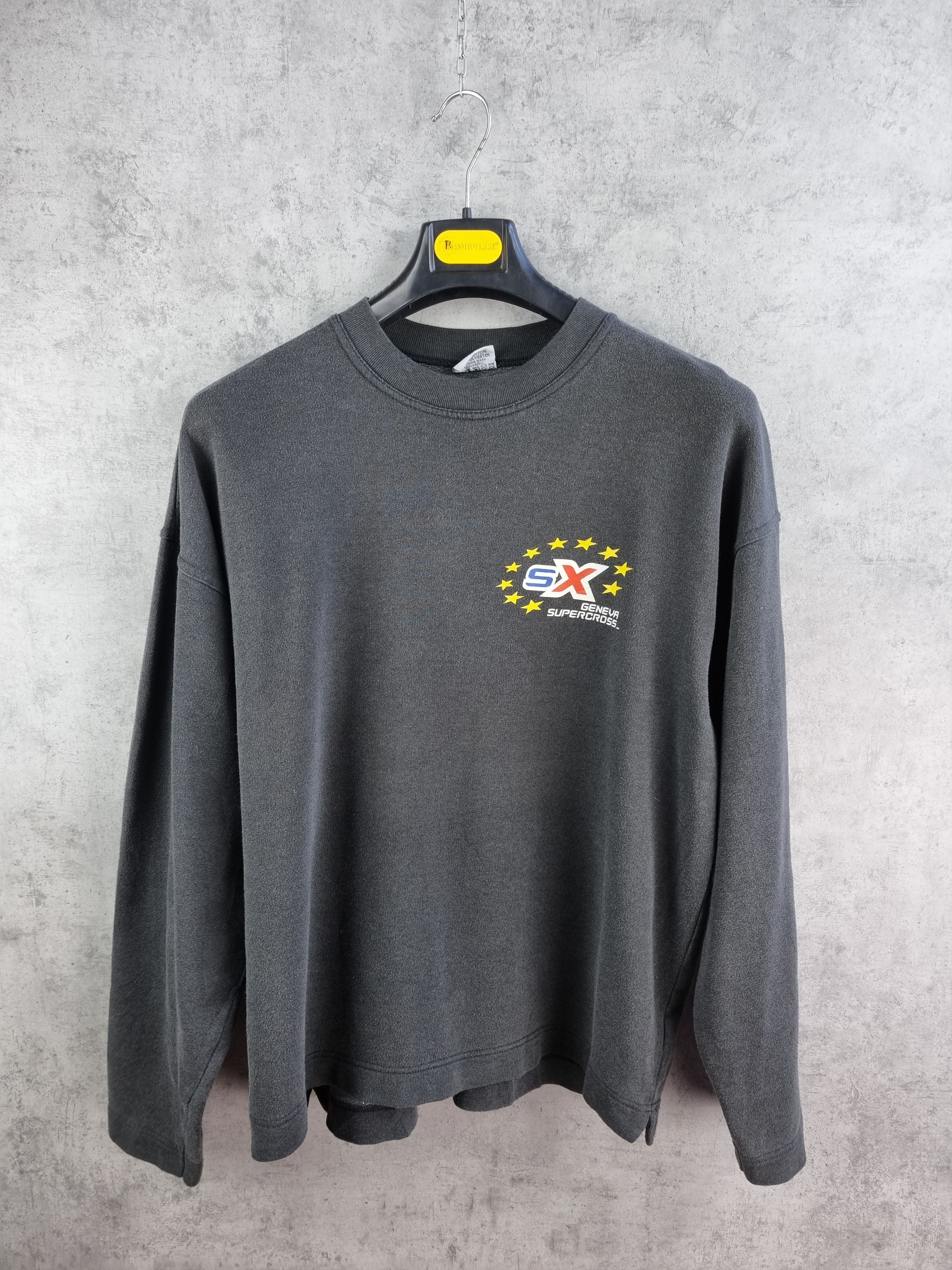 Vintage 2001 National Arena Cross Thrashed Faded Moto sweatshirt Size US XL / EU 56 / 4 - 4 Thumbnail