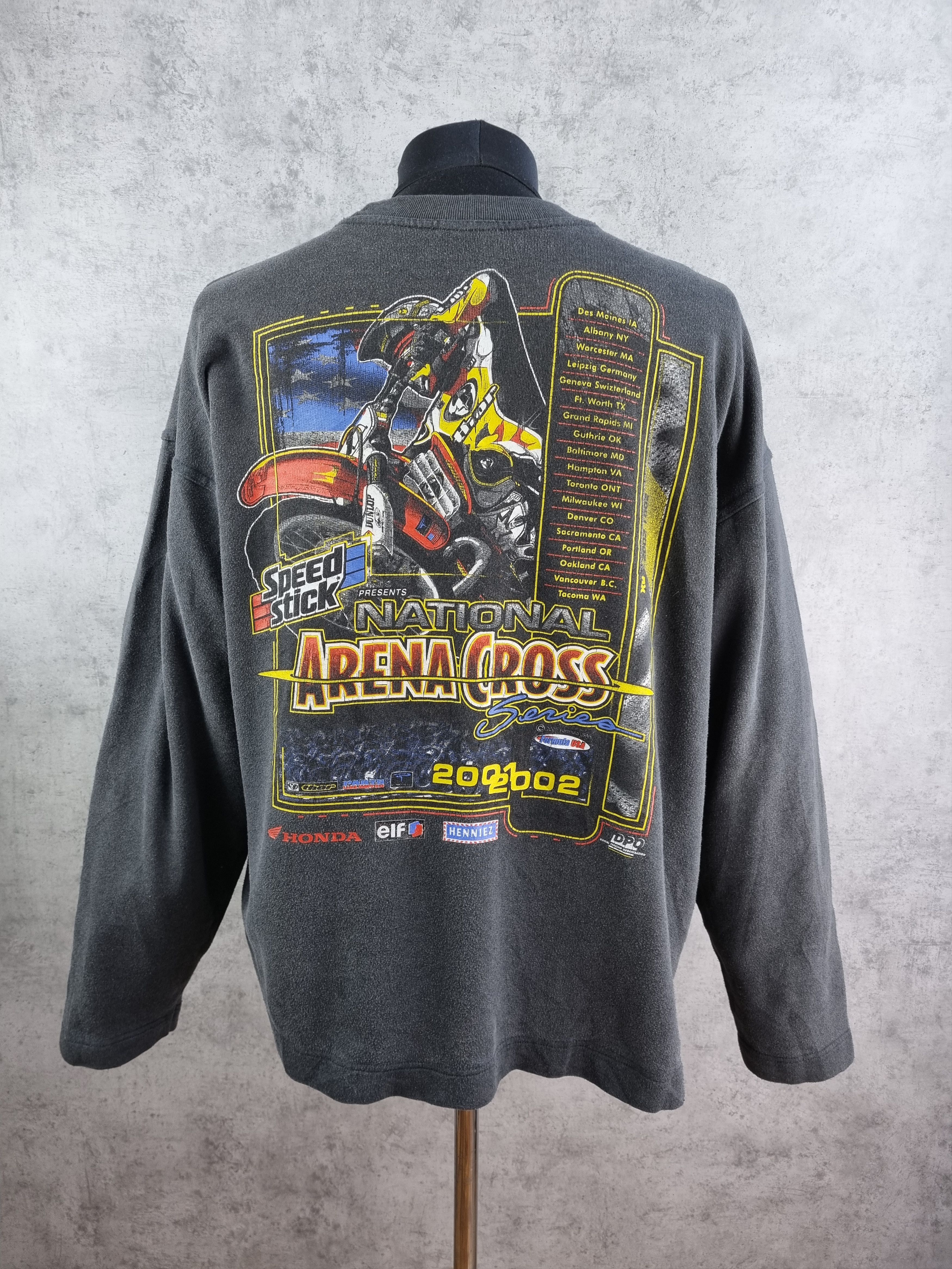 Vintage 2001 National Arena Cross Thrashed Faded Moto sweatshirt Size US XL / EU 56 / 4 - 17 Thumbnail