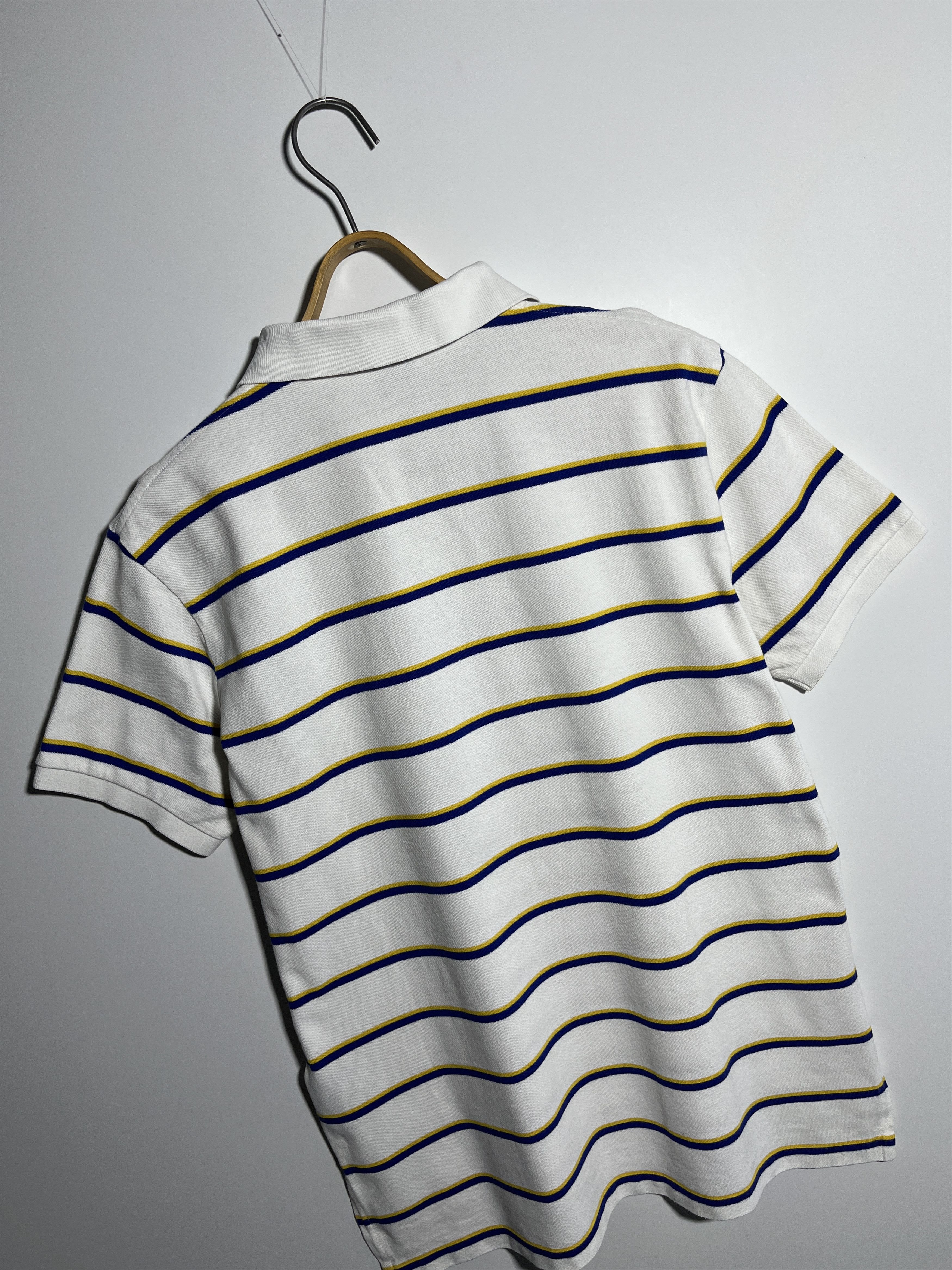 Polo Ralph Lauren × Vintage Vintage Polo Ralph Lauren White Striped Polo Shirt Size L Size US L / EU 52-54 / 3 - 4 Thumbnail