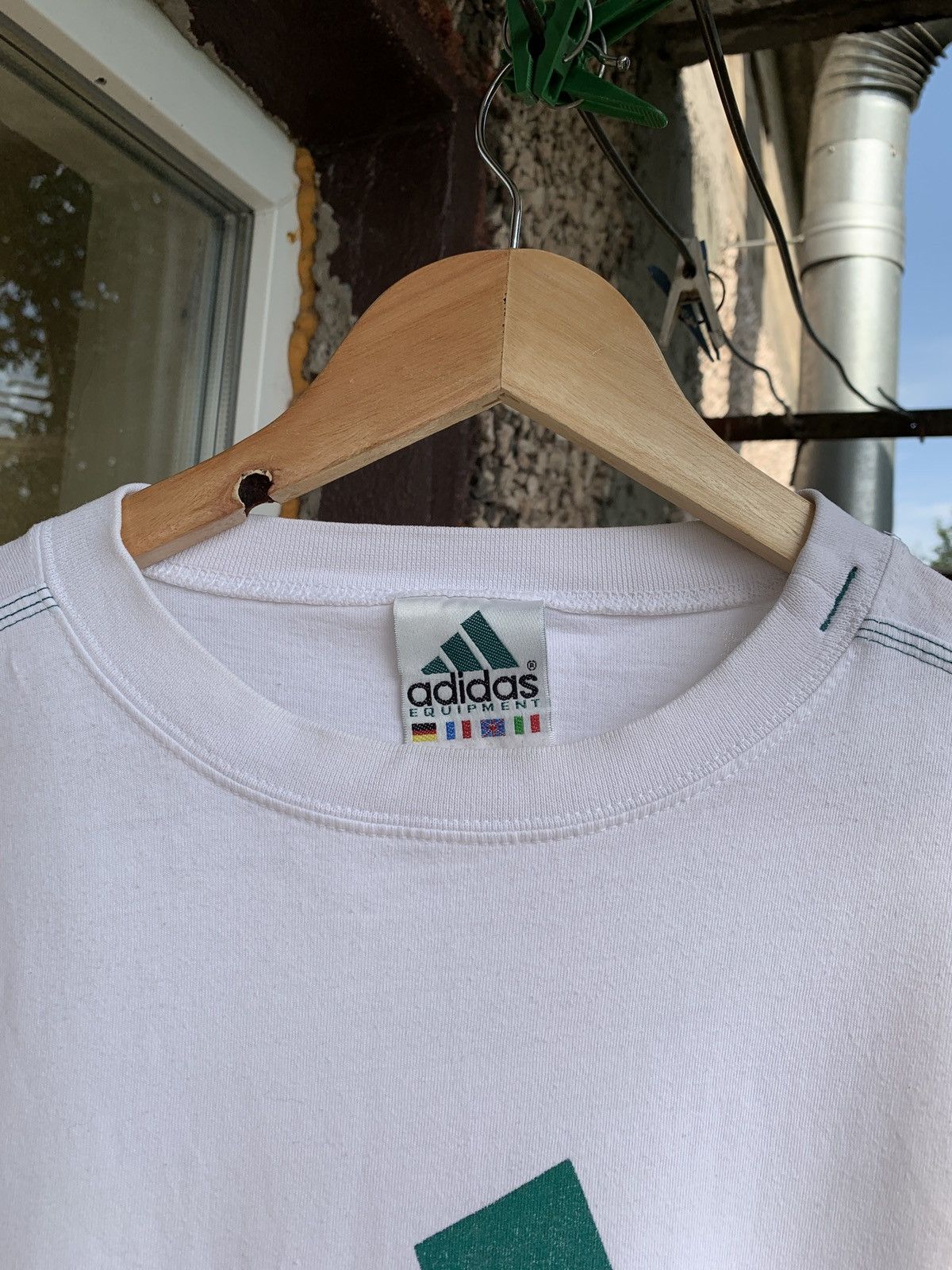 Adidas 90s Vintage Adidas Equipment White/Green T-Shirt Size US XL / EU 56 / 4 - 6 Thumbnail