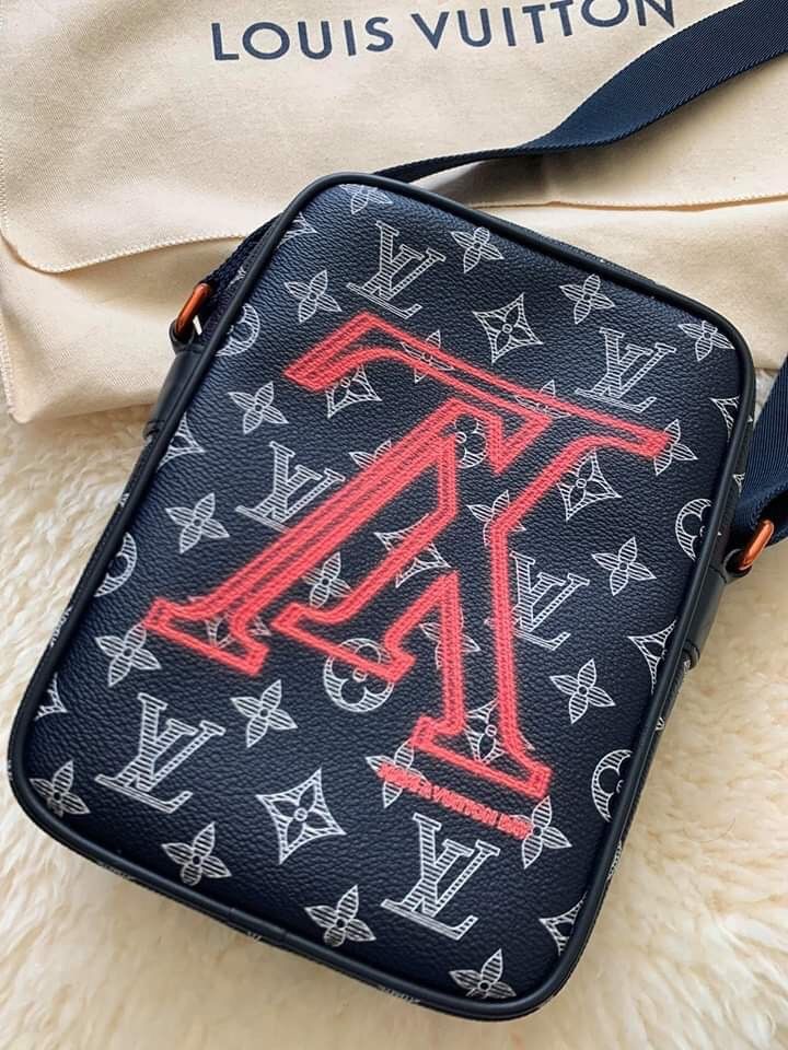 Louis Vuitton Danube Monogram Upside Down Ink PM Navy in Coated Canvas with  Red - US