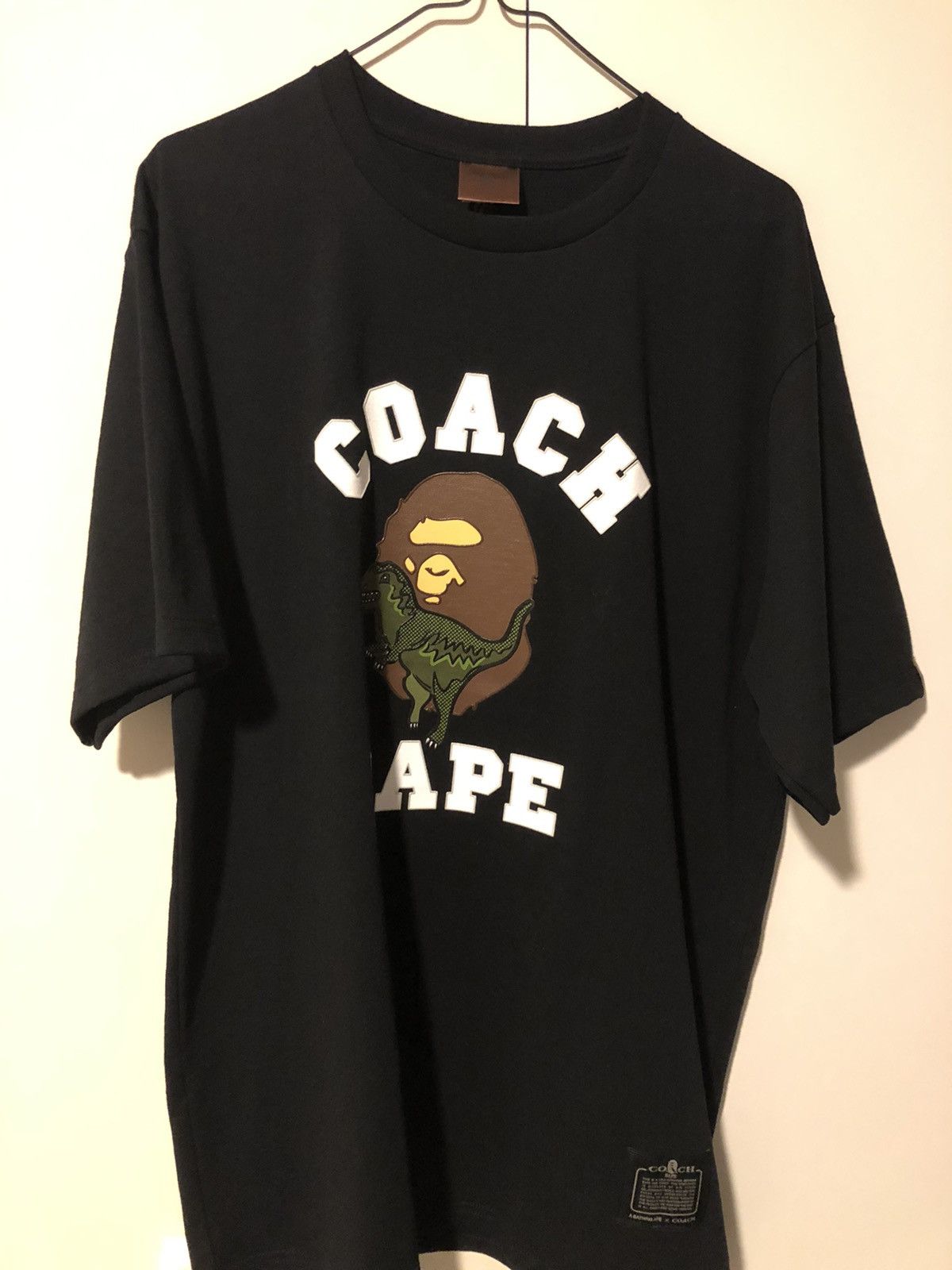 人気話題コラボ！BAPE x Coach Rexy Tee Black Bape × Coach BAPE x COACH REXY TEE | Grailed