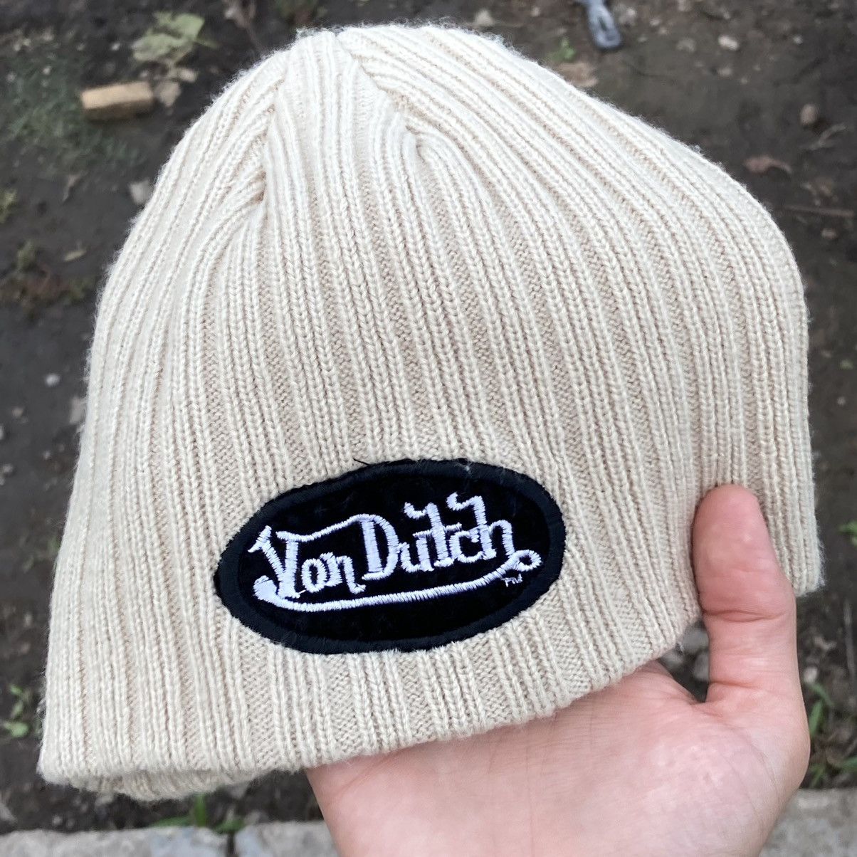 Vintage × Von Dutch Vintage Von Dutch beige beanie hat Size ONE SIZE - 5 Thumbnail