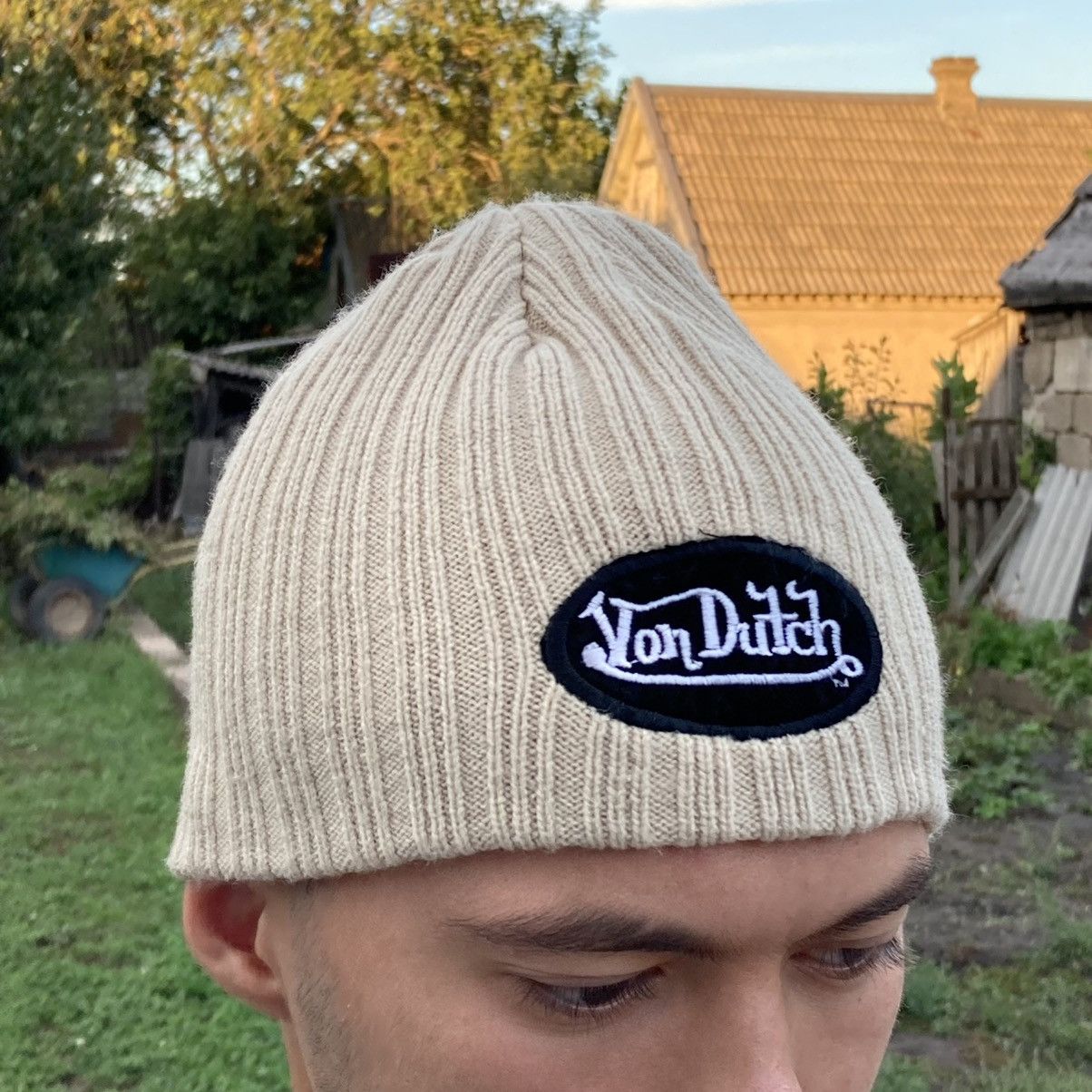 Vintage × Von Dutch Vintage Von Dutch beige beanie hat Size ONE SIZE - 2 Thumbnail