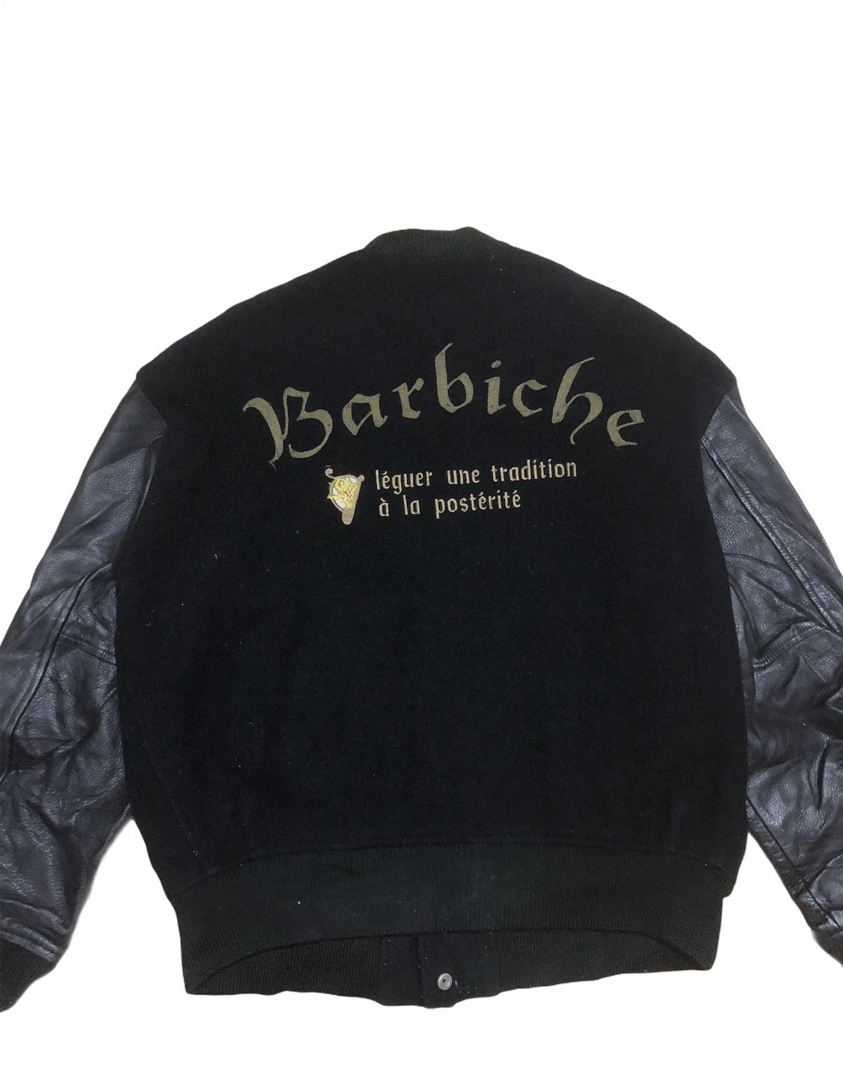 Vintage Vintage Varsity Barbiche Wool Black Street Wear Size US L / EU 52-54 / 3 - 3 Thumbnail