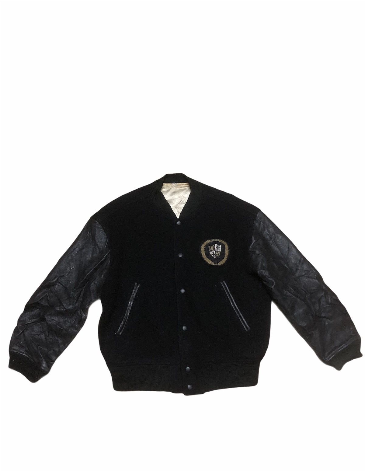 Vintage Vintage Varsity Barbiche Wool Black Street Wear Size US L / EU 52-54 / 3 - 4 Thumbnail