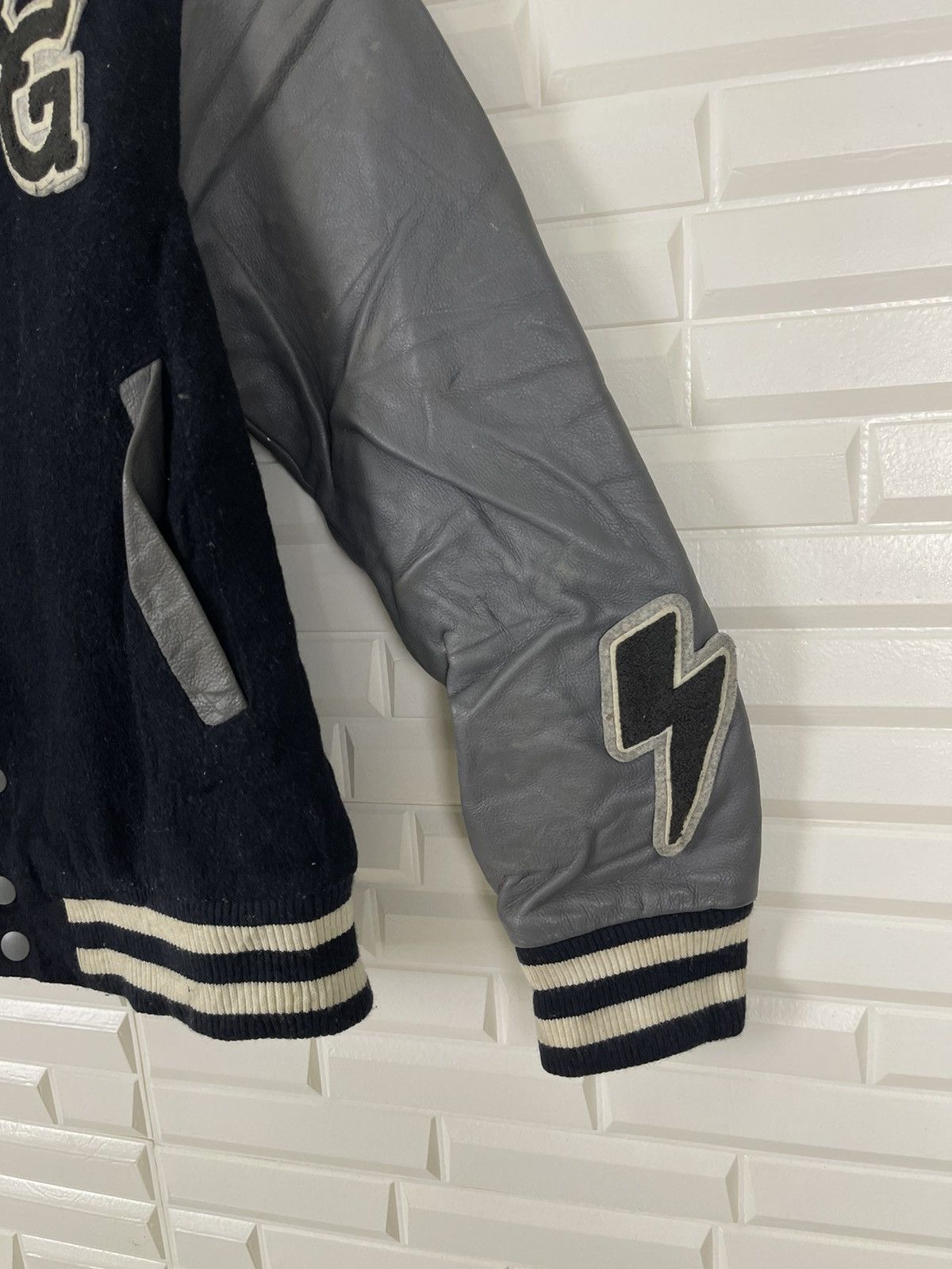 Japanese Brand × Vintage Streetwear X-Girl Varsity Jacket Leather Size US XS / EU 42 / 0 - 4 Thumbnail