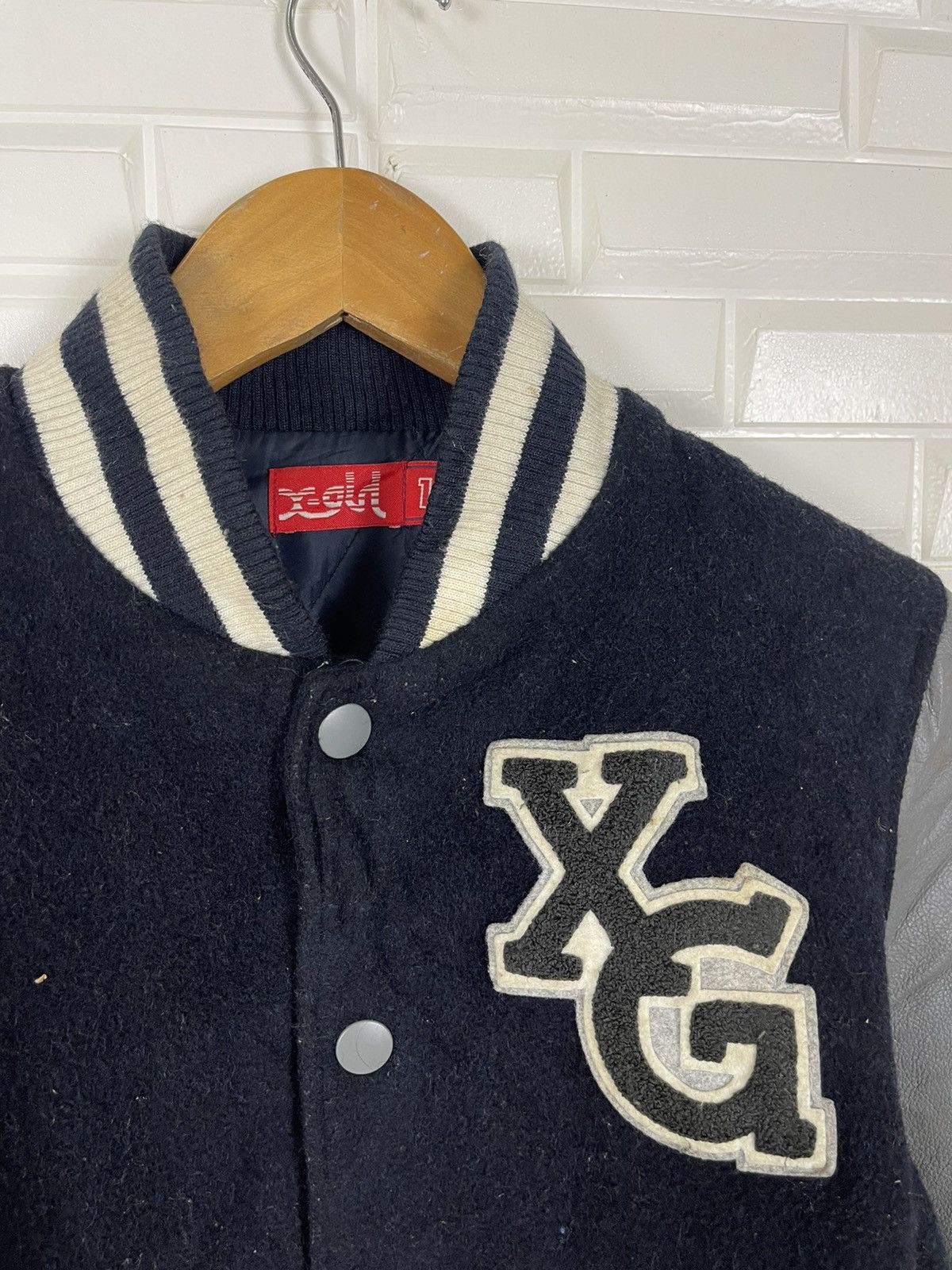 Japanese Brand × Vintage Streetwear X-Girl Varsity Jacket Leather Size US XS / EU 42 / 0 - 3 Thumbnail
