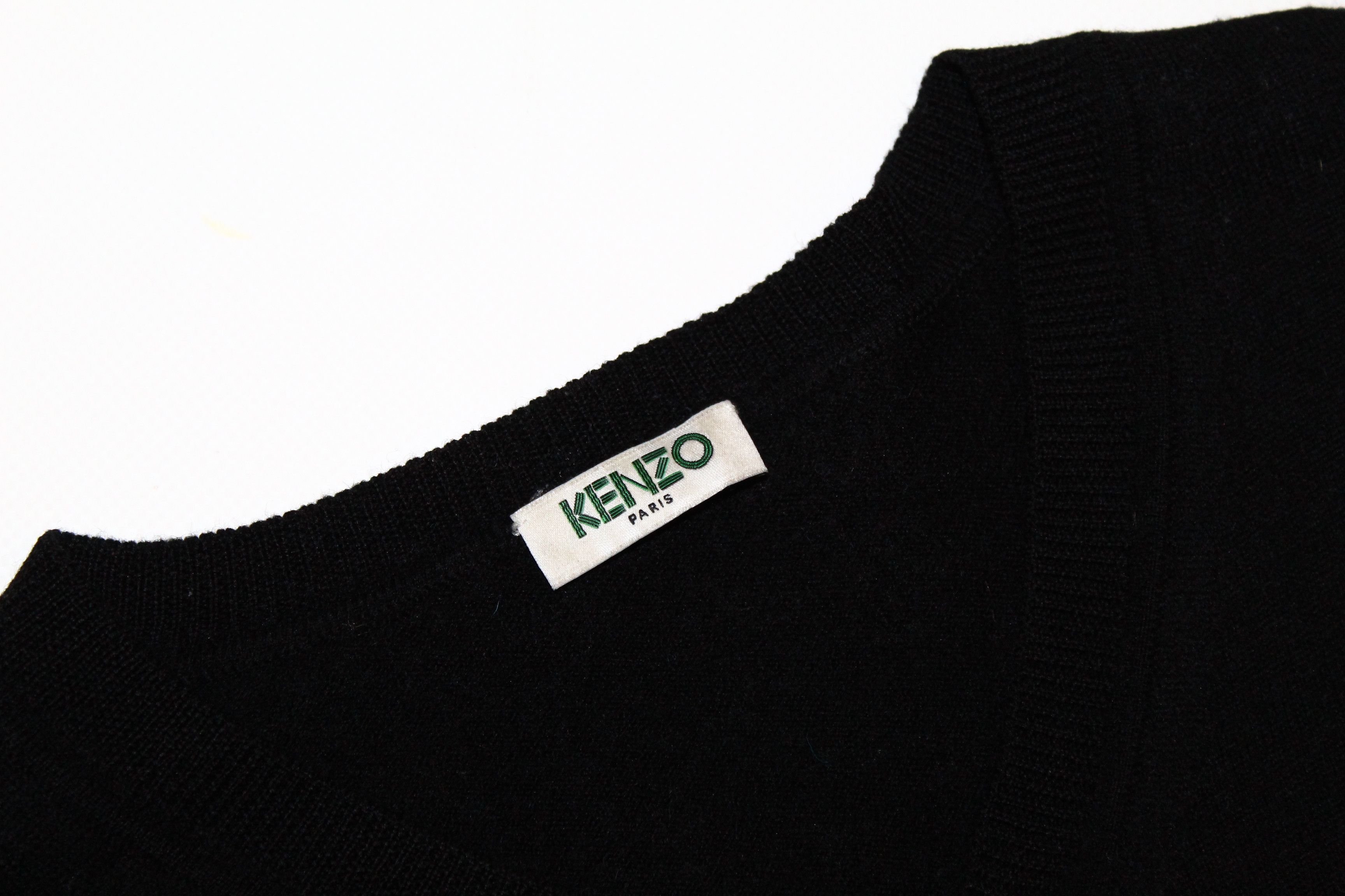 Kenzo Kenzo Logo Embroidery V-neck Wool Jumper Size US S / EU 44-46 / 1 - 6 Thumbnail