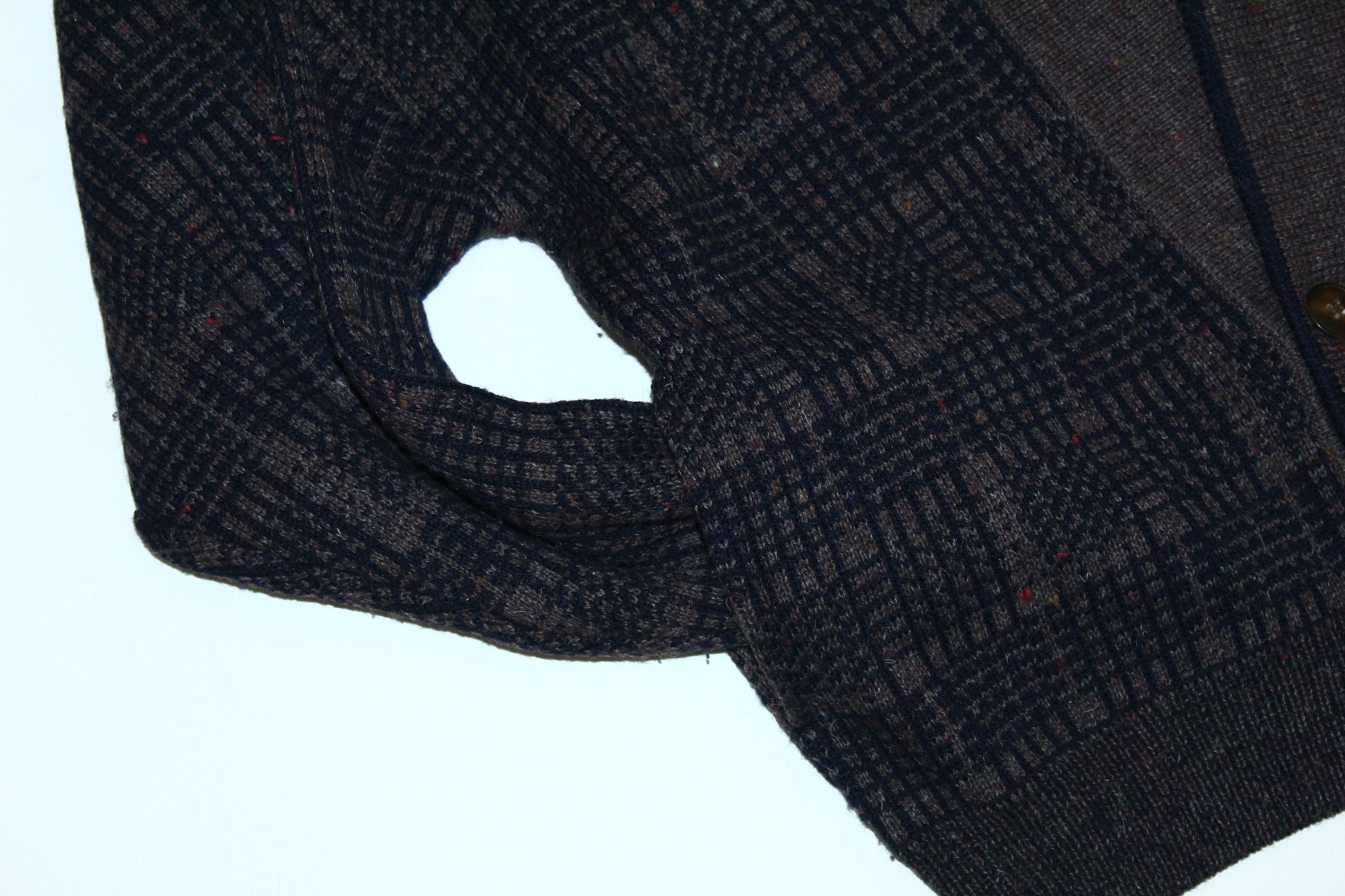Homespun Knitwear 70s Von Ehr Intarsia Cable Knit Wool Blend Royal Cardigan Size US L / EU 52-54 / 3 - 4 Thumbnail