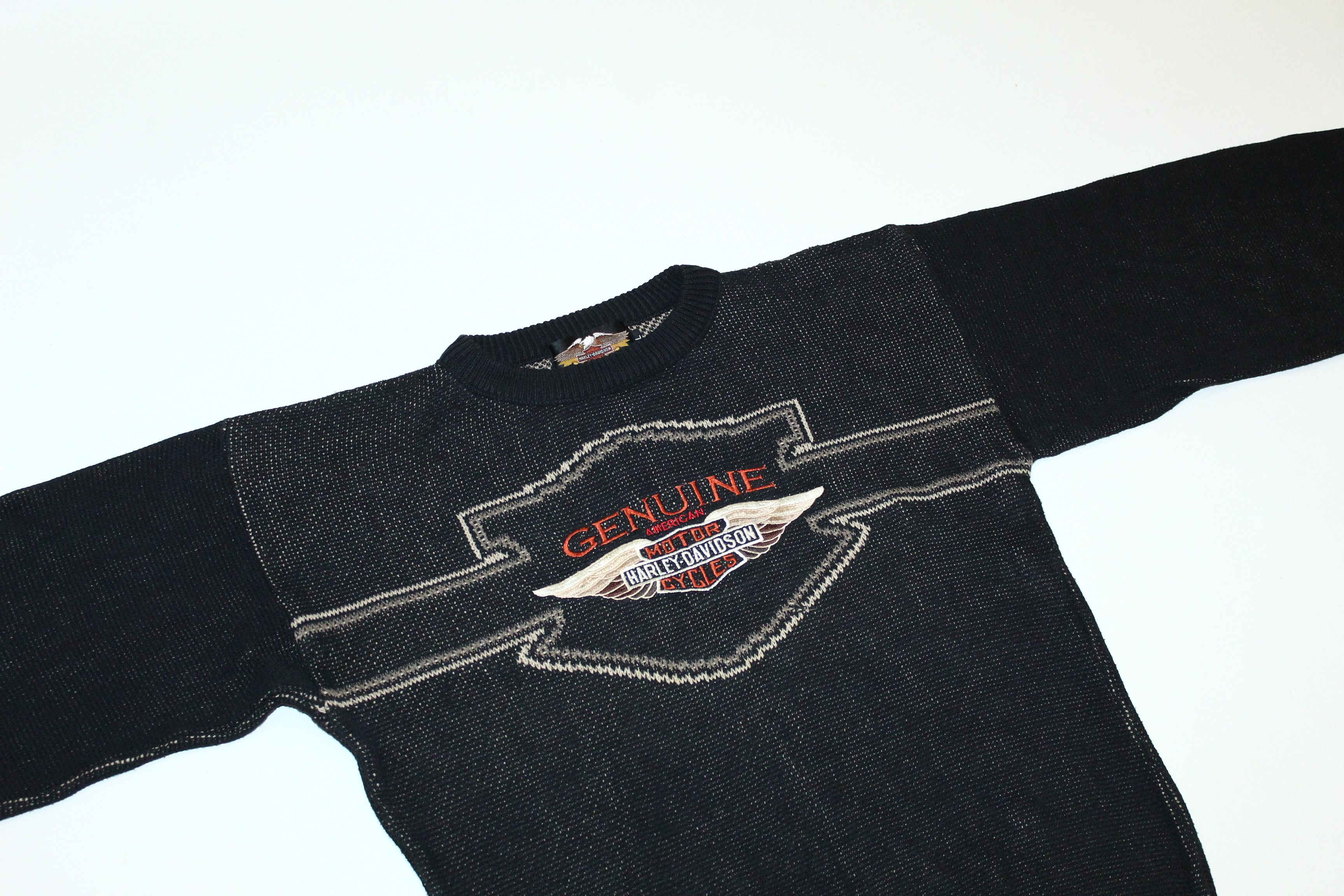 Harley Davidson 🔥 Harley Davidson Big Logo Embroidery Jacquard Sweater Size US L / EU 52-54 / 3 - 2 Thumbnail