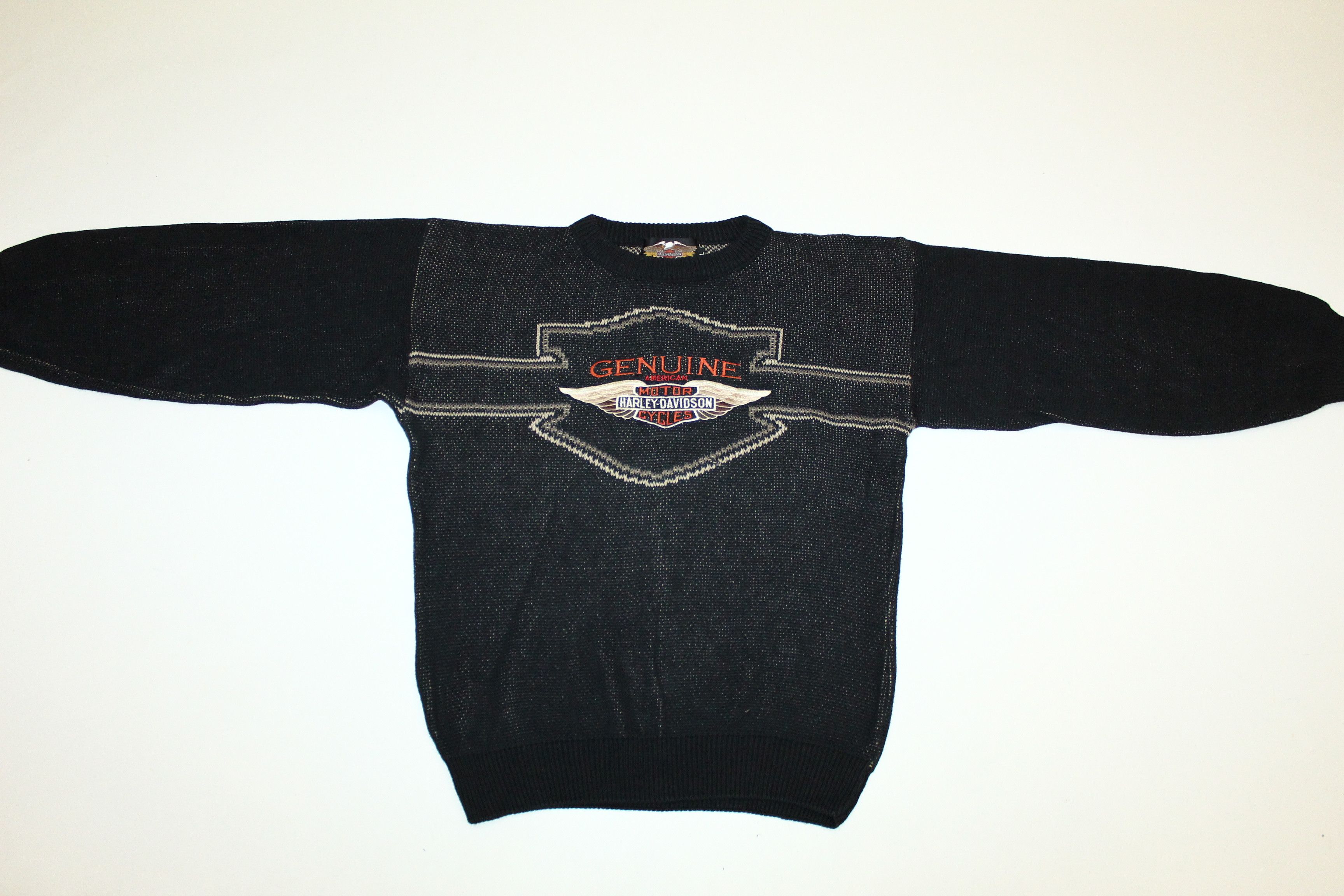 Harley Davidson 🔥 Harley Davidson Big Logo Embroidery Jacquard Sweater Size US L / EU 52-54 / 3 - 5 Thumbnail