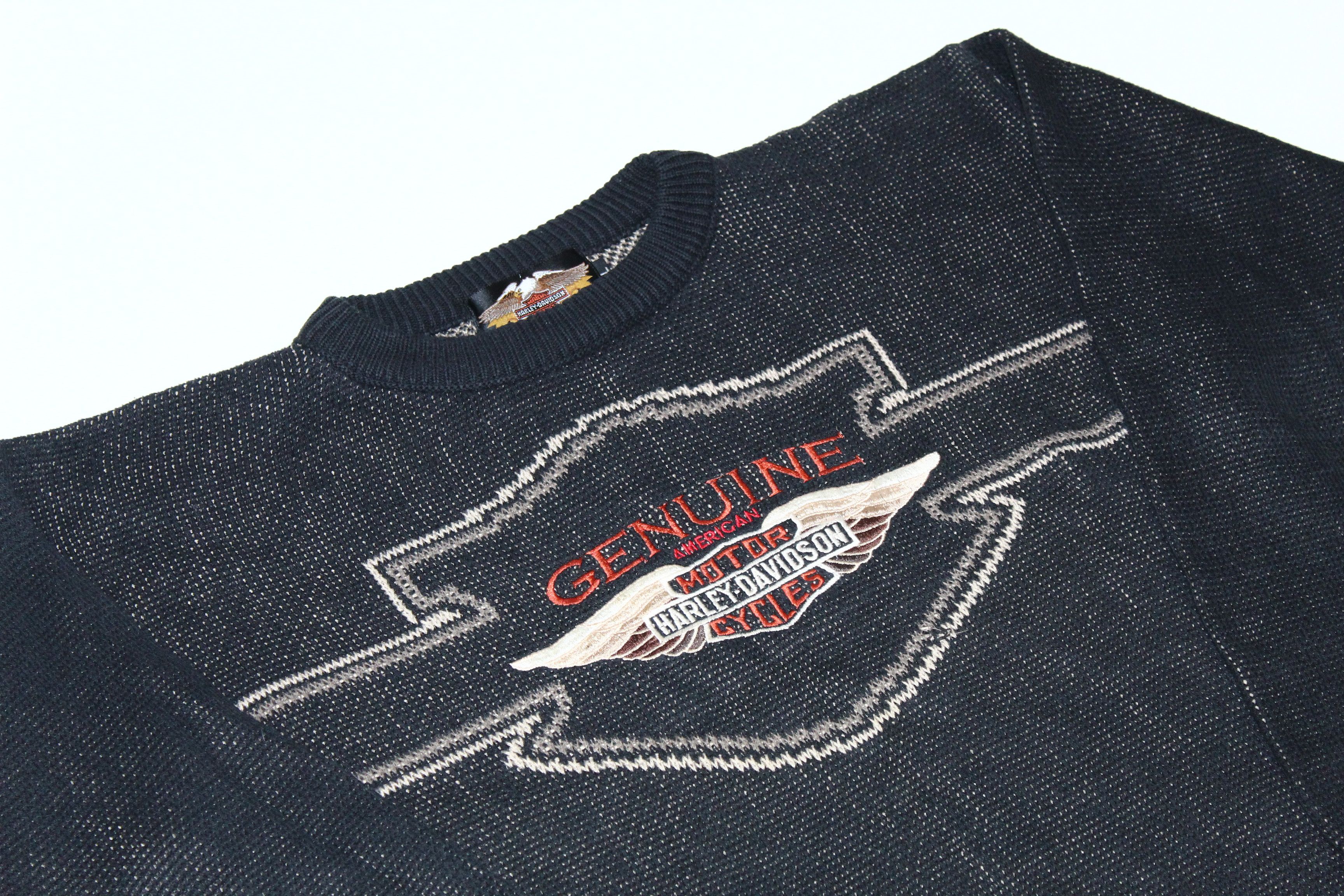 Harley Davidson 🔥 Harley Davidson Big Logo Embroidery Jacquard Sweater Size US L / EU 52-54 / 3 - 4 Thumbnail