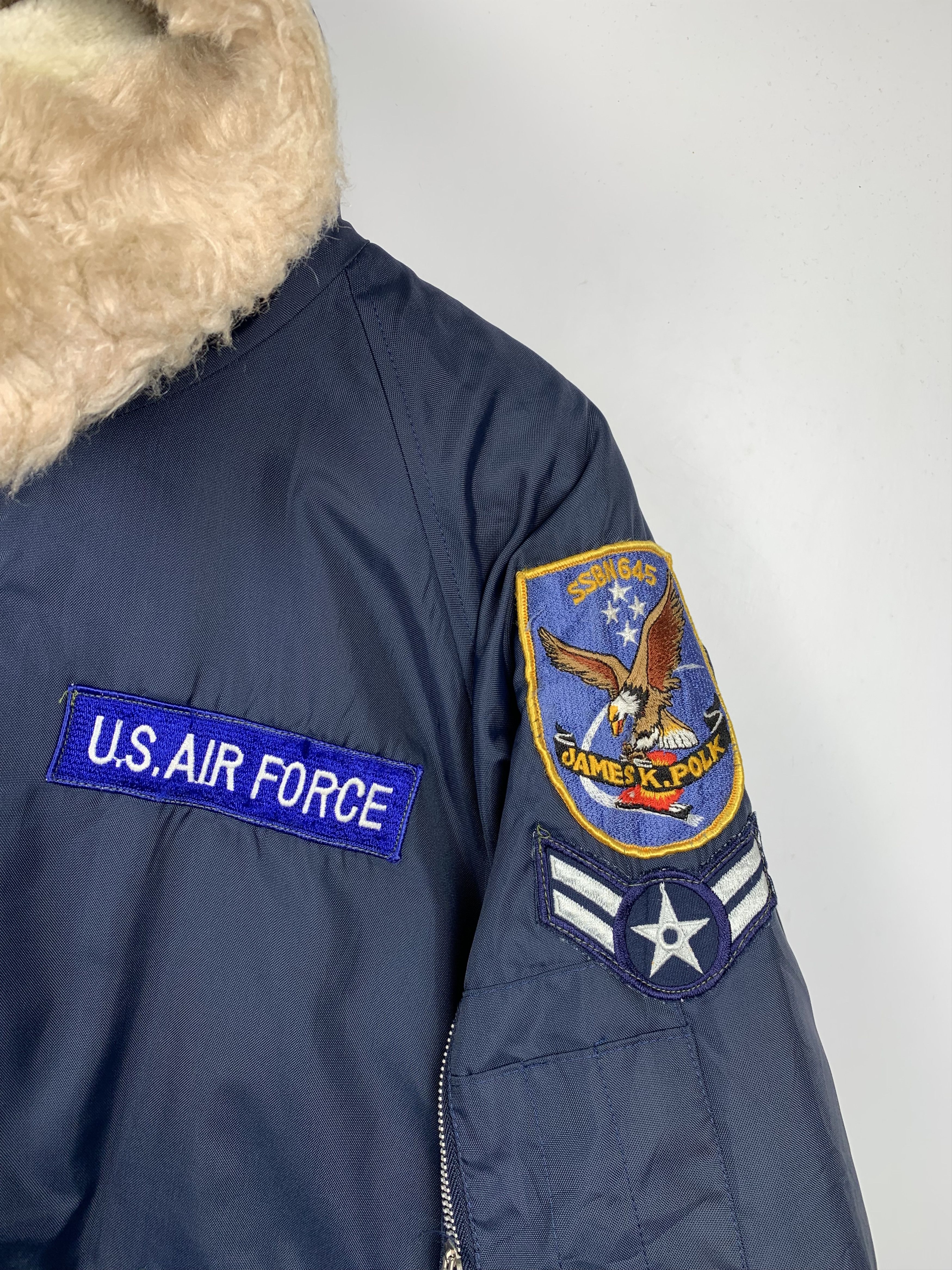 Vintage Vintage 90s Us Air Force Sherpa Hoodie Jacket J1211 Size US M / EU 48-50 / 2 - 5 Thumbnail