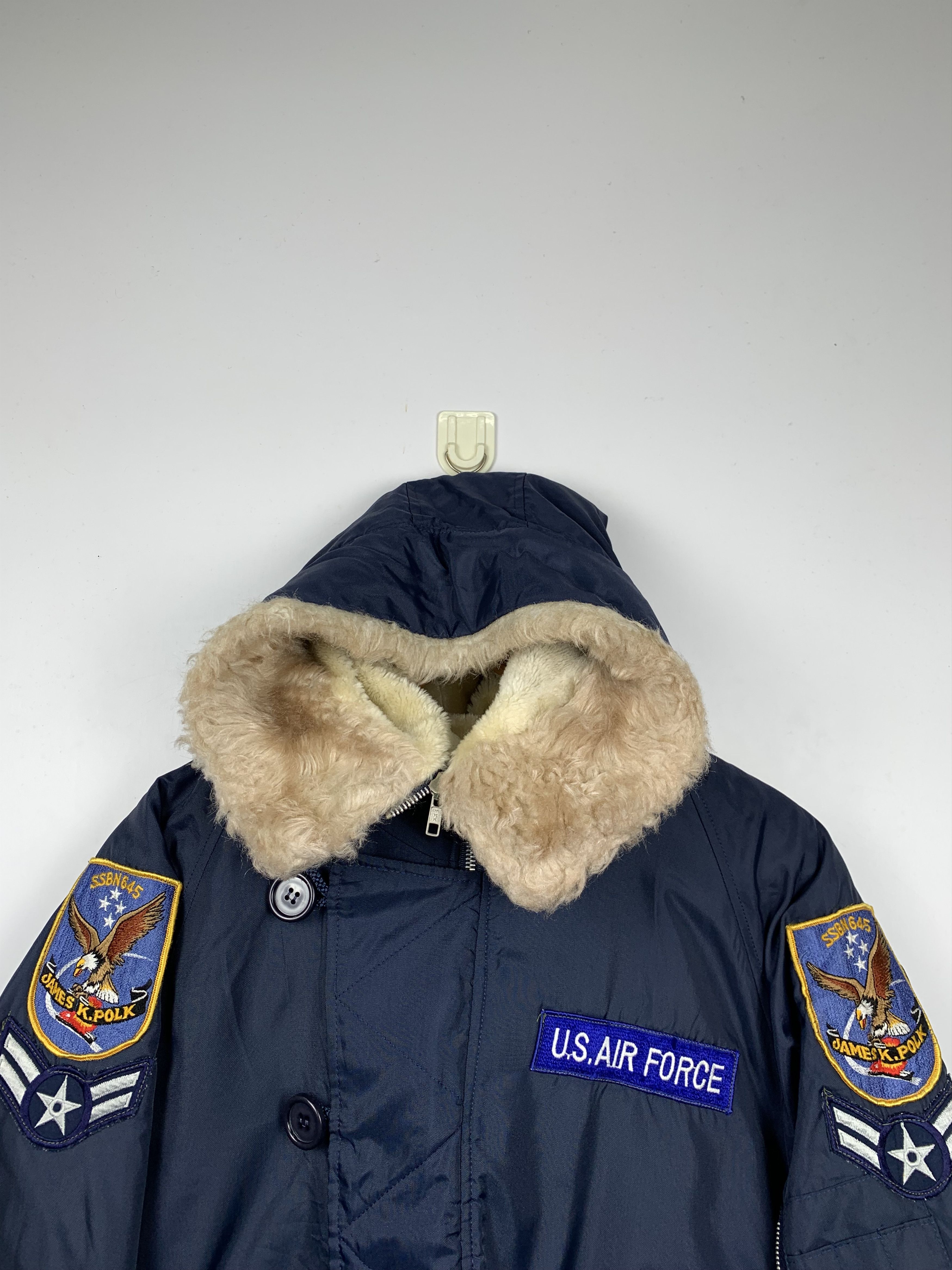 Vintage Vintage 90s Us Air Force Sherpa Hoodie Jacket J1211 Size US M / EU 48-50 / 2 - 2 Thumbnail