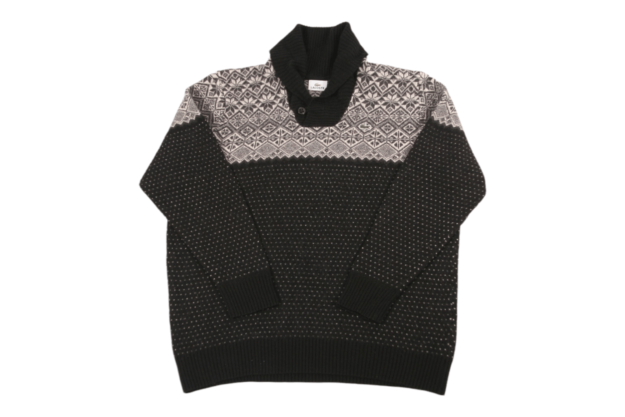 Lacoste Lacoste Ornamental Intarsia Wool Blend Turtleneck Sweater Size US XL / EU 56 / 4 - 1 Thumbnail