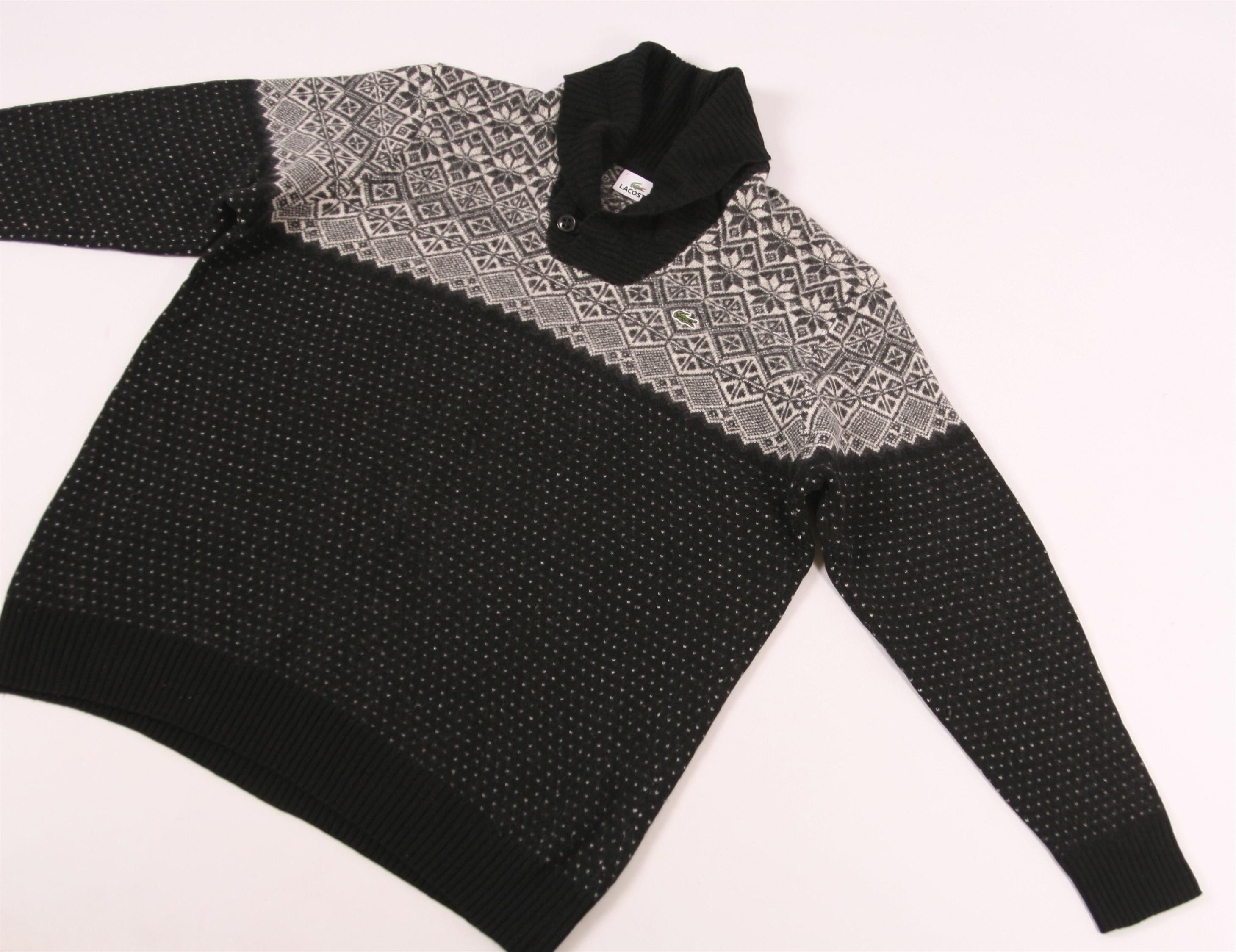 Lacoste Lacoste Ornamental Intarsia Wool Blend Turtleneck Sweater Size US XL / EU 56 / 4 - 3 Thumbnail