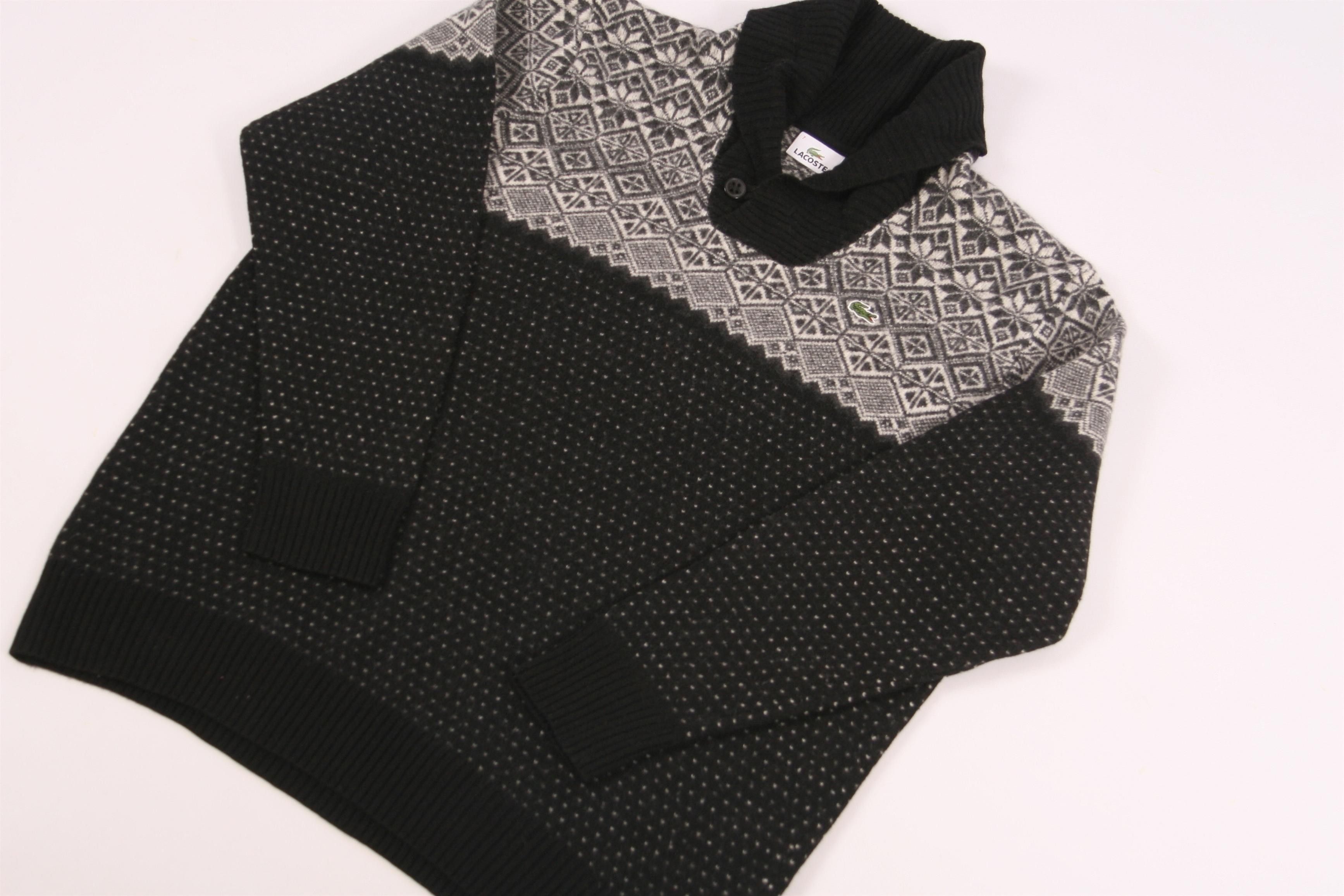 Lacoste Lacoste Ornamental Intarsia Wool Blend Turtleneck Sweater Size US XL / EU 56 / 4 - 4 Thumbnail