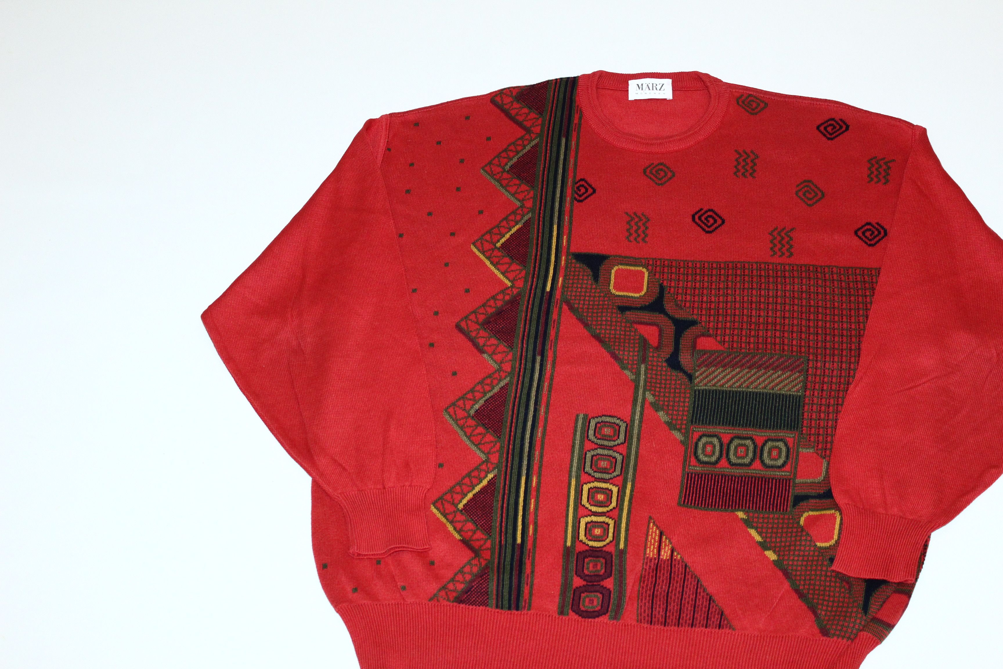 Homespun Knitwear Marz Munchen Psychedelic Art Mercerized Cotton Crew Sweater Size US XL / EU 56 / 4 - 3 Thumbnail