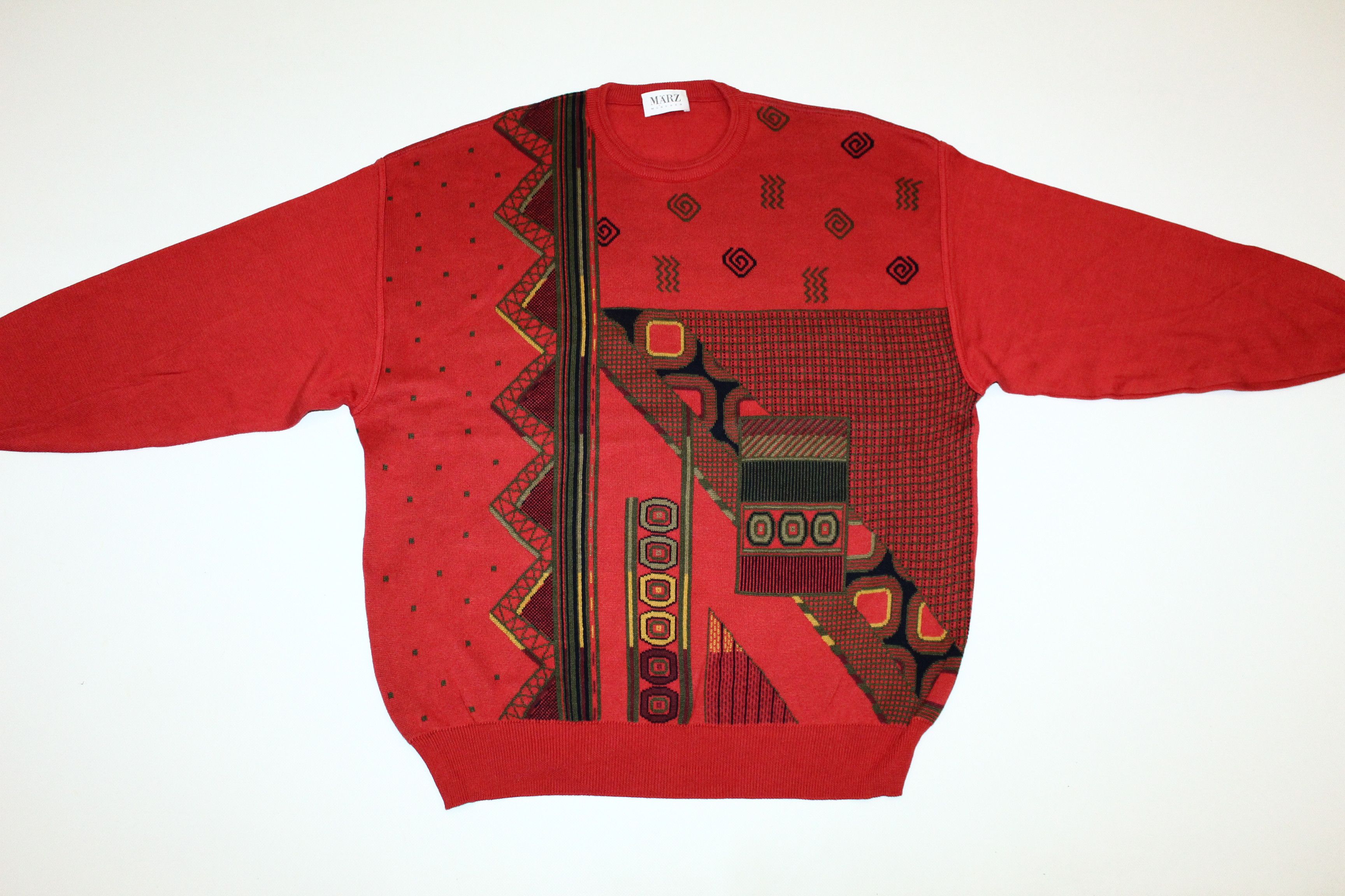 Homespun Knitwear Marz Munchen Psychedelic Art Mercerized Cotton Crew Sweater Size US XL / EU 56 / 4 - 6 Thumbnail
