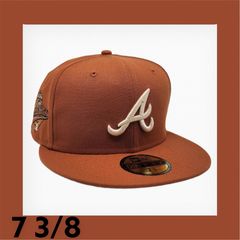 New Era Campfire Atlanta Braves 1992 World Series Patch Hat Club Exclusive 59FIFTY Fitted Hat Burnt Orange