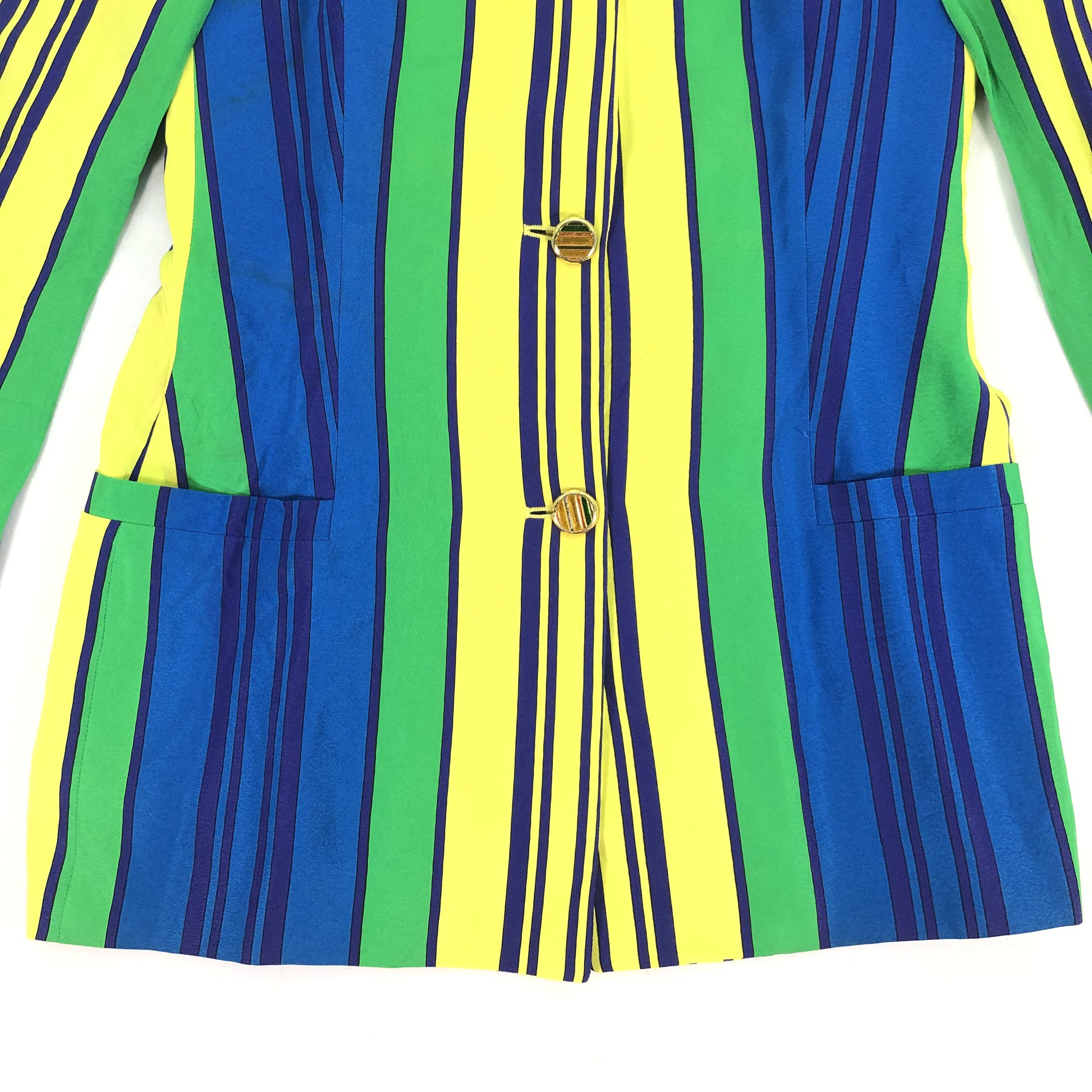 Versace INSTANTE VERSACE Multicolor Stripe Women Blazer Size S / US 4 / IT 40 - 4 Thumbnail