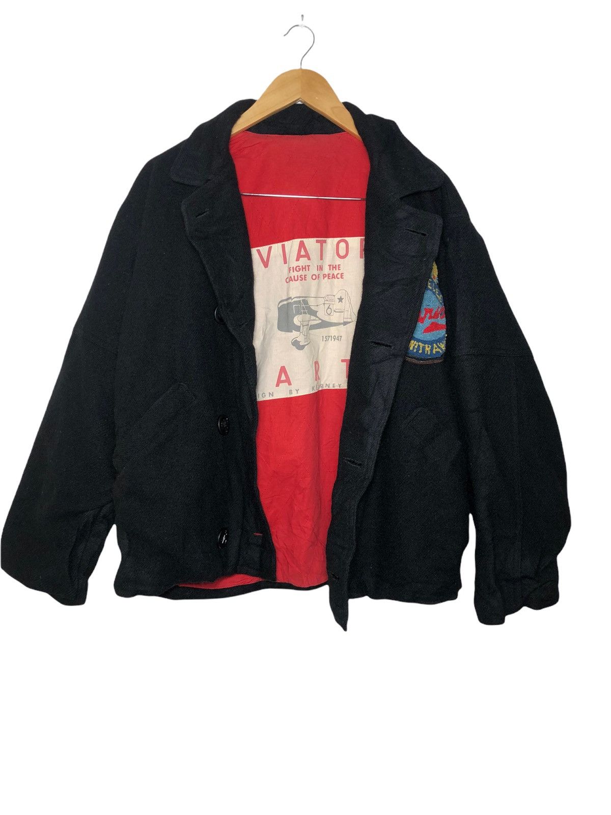 If Six Was Nine Vintage 90s Kearny house Stateleass Aviator wool jacket Size US L / EU 52-54 / 3 - 3 Thumbnail