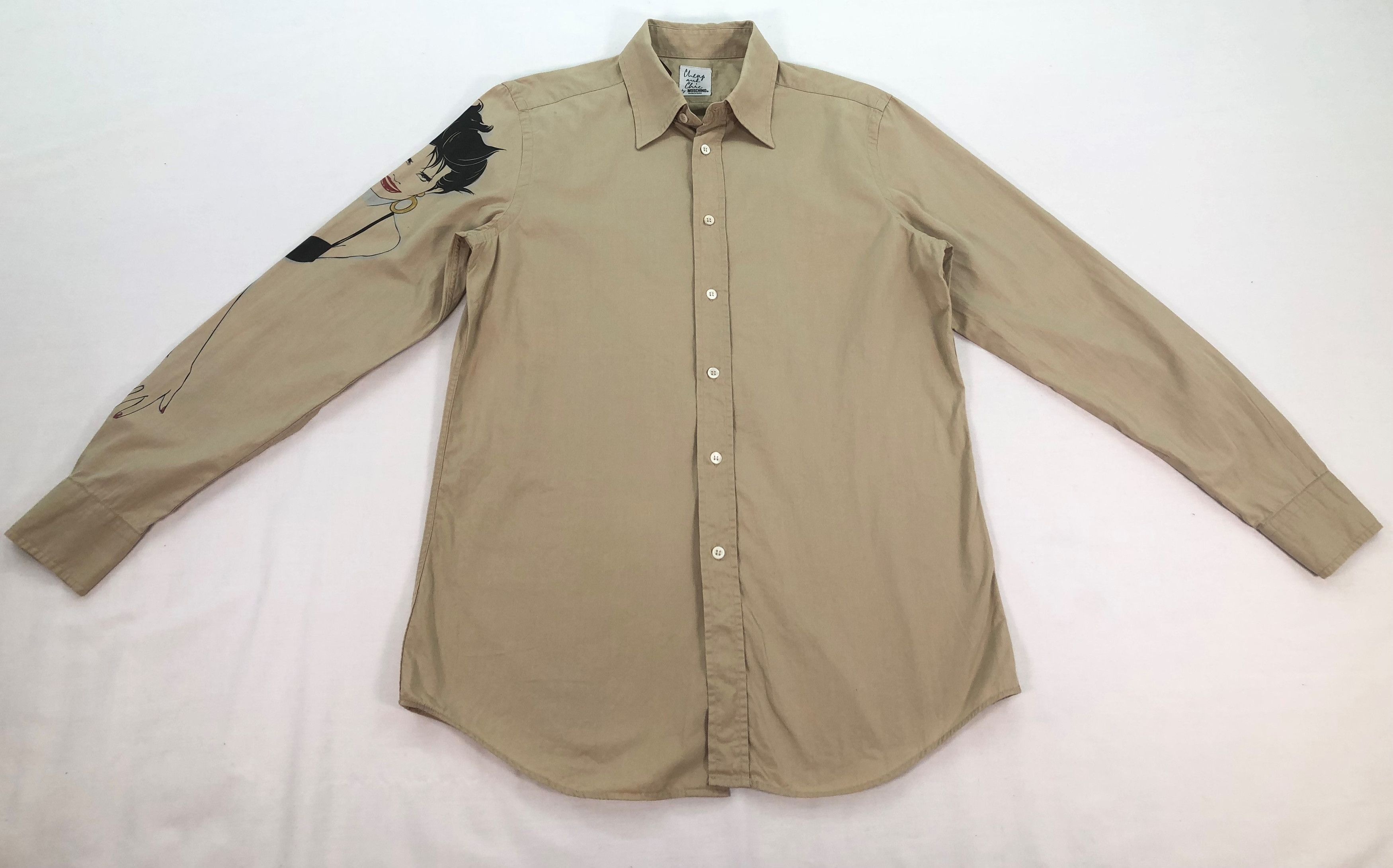 Vintage Moschino Button Ups Shirt Designer Art